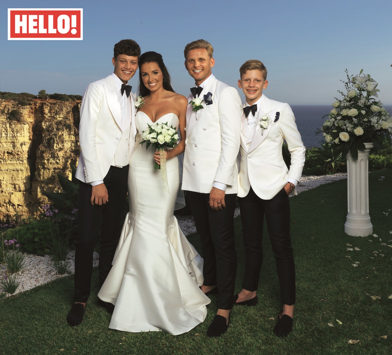 Jeff Brazier with his new wife Kate and his sons Bobby and Freddy