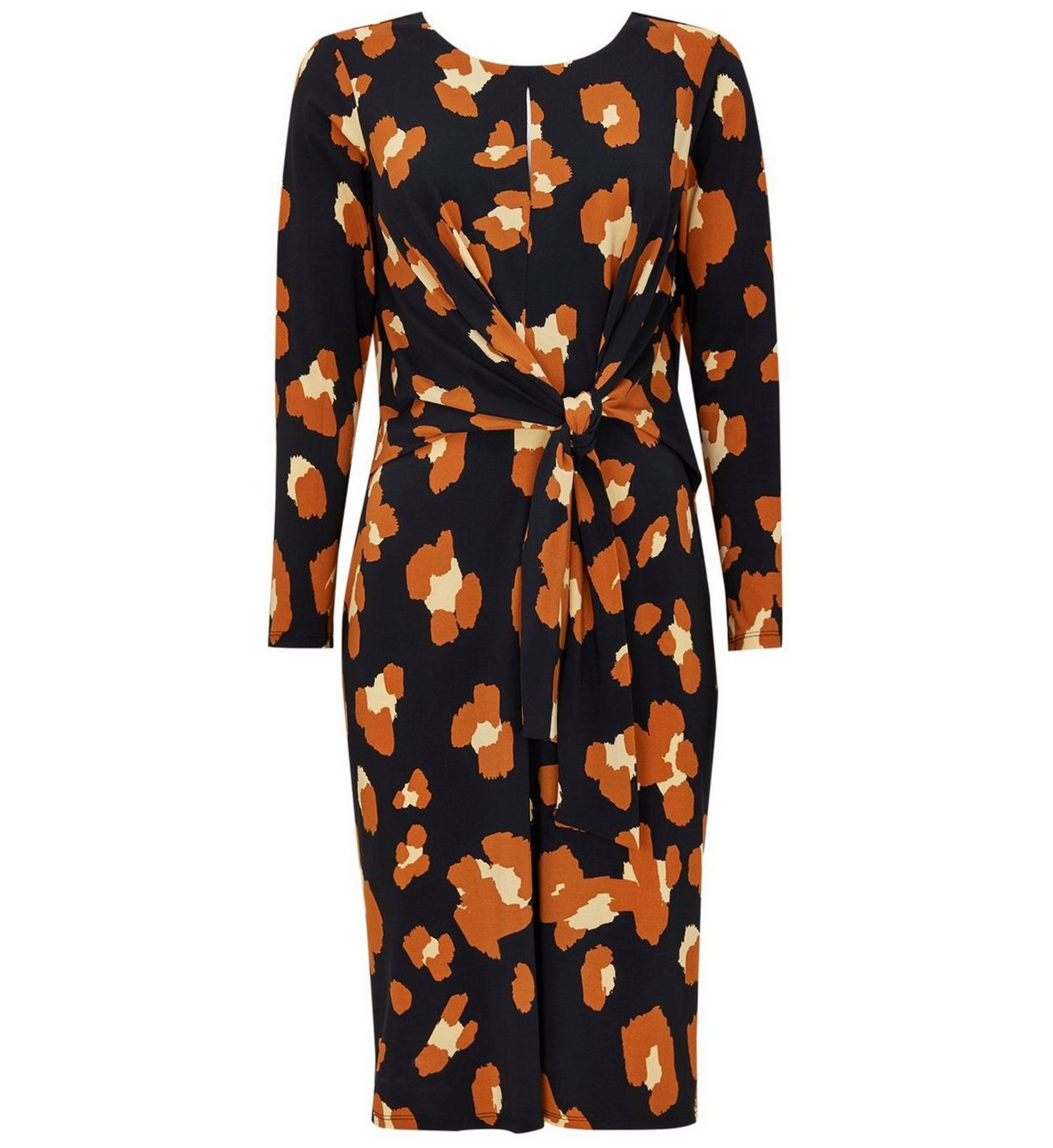 Wallis Black Animal Print Midi Dress