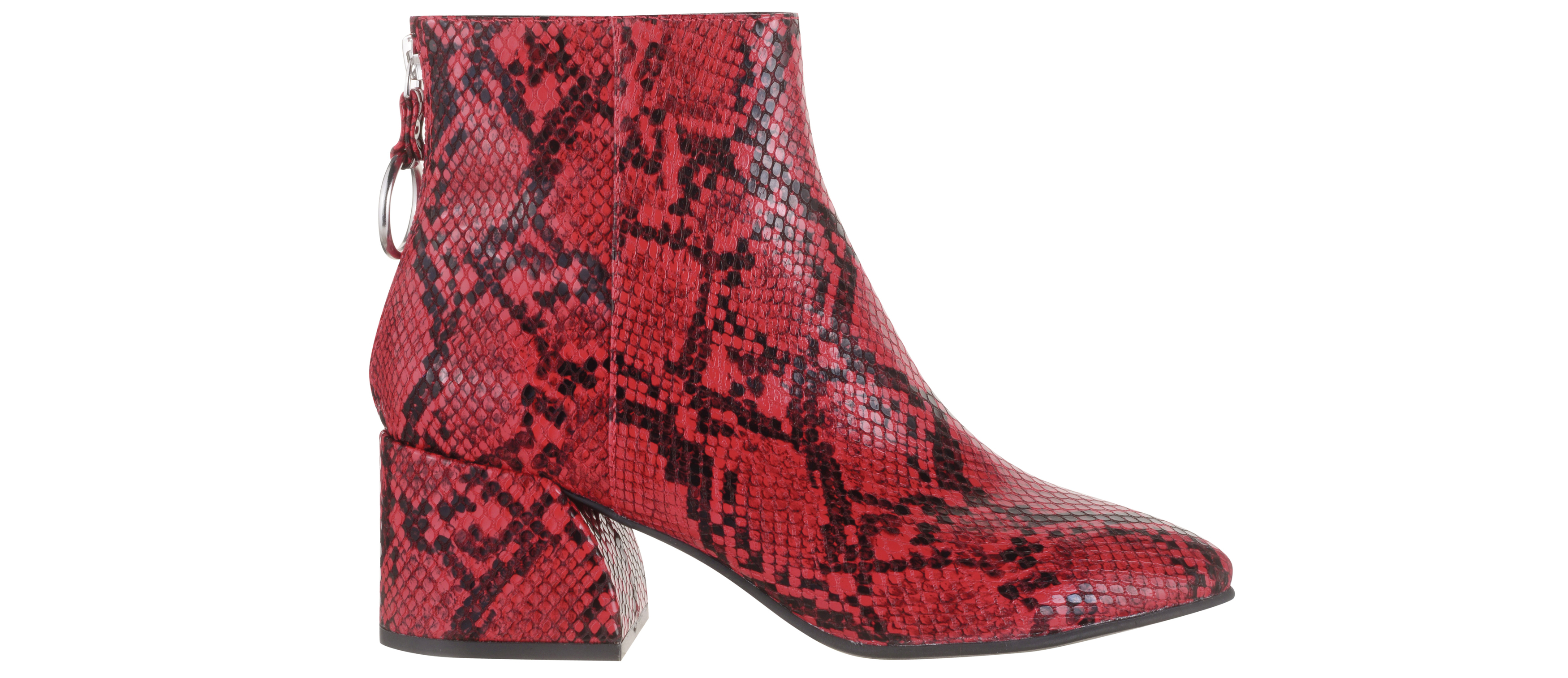 Dorothy Perkins Red Snake Adore Flared Heel Boots