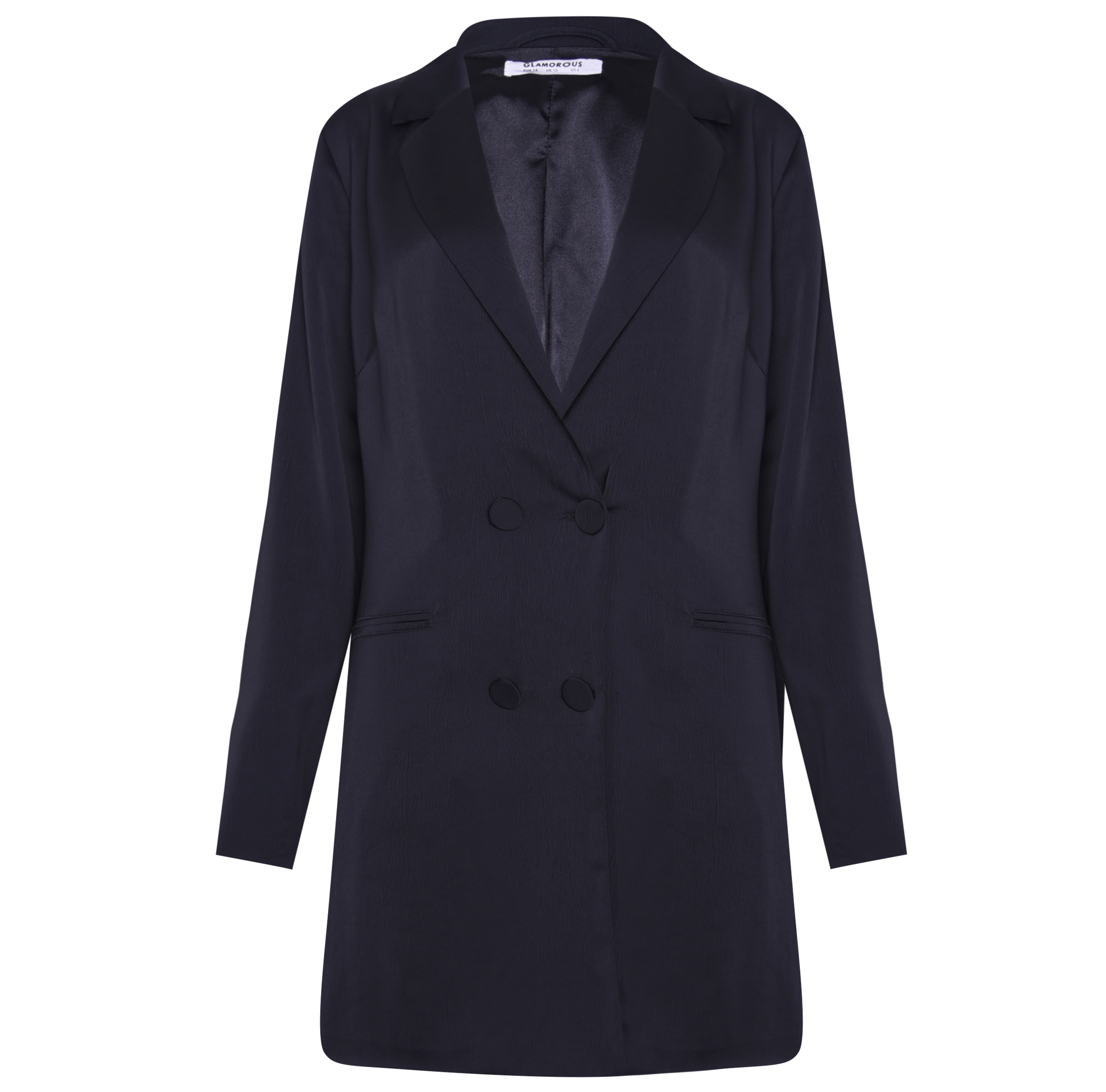 Glamorous Black Satin Blazer Dress