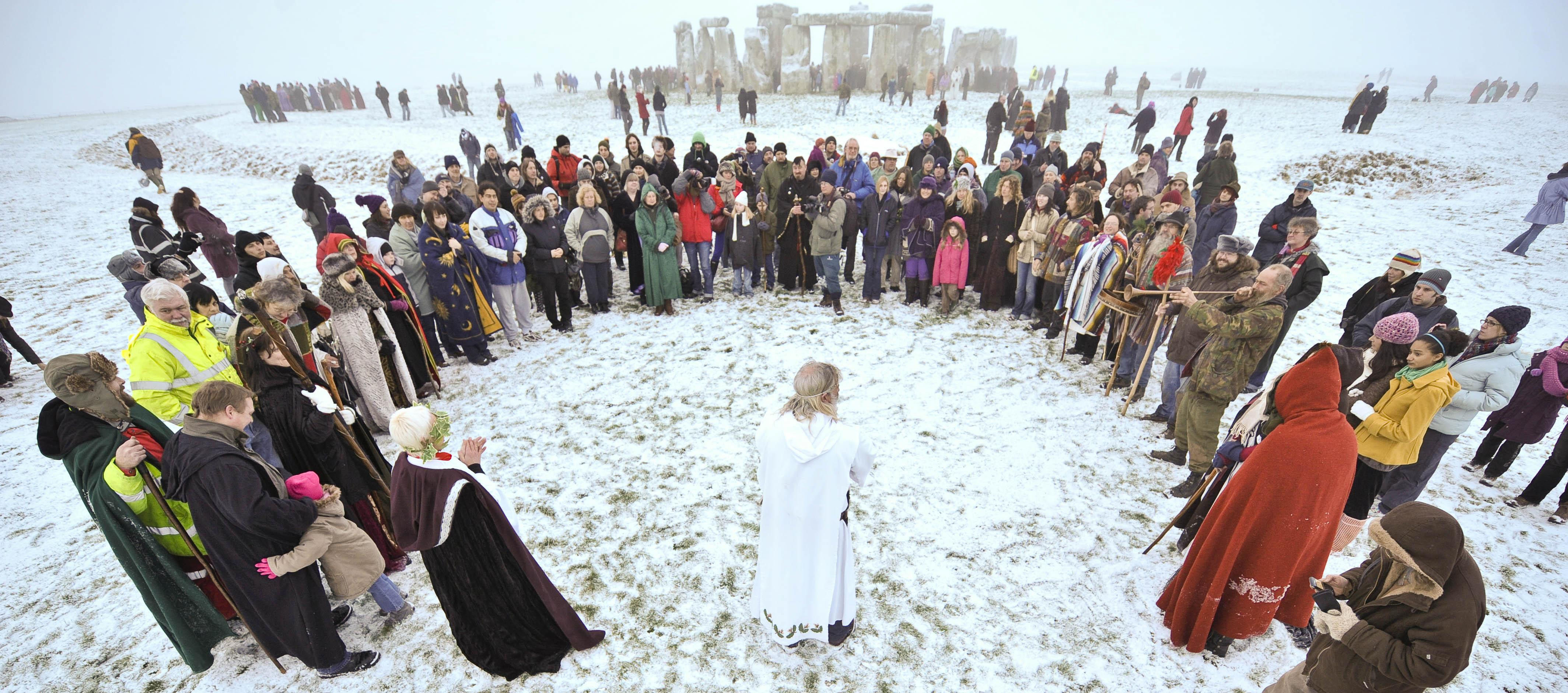 Crowds gather to celebrate the Winter Solstice in 2009