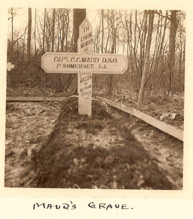 The grave of Capt Charles Carus Maud, as photographed by his comrade Capt Bennett (R.H.E. Bennett/PA)