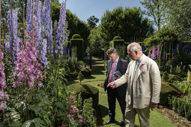 Charles shows Country Life editor Mark Hedges around his gardens at Dumfries House (John Paul/Country Life/PA)