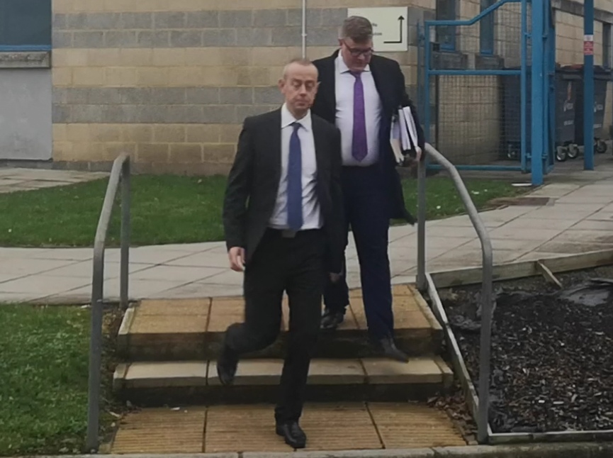 Picture of Chris McLindon leaving Pontypridd County Court dated 16/11/18
