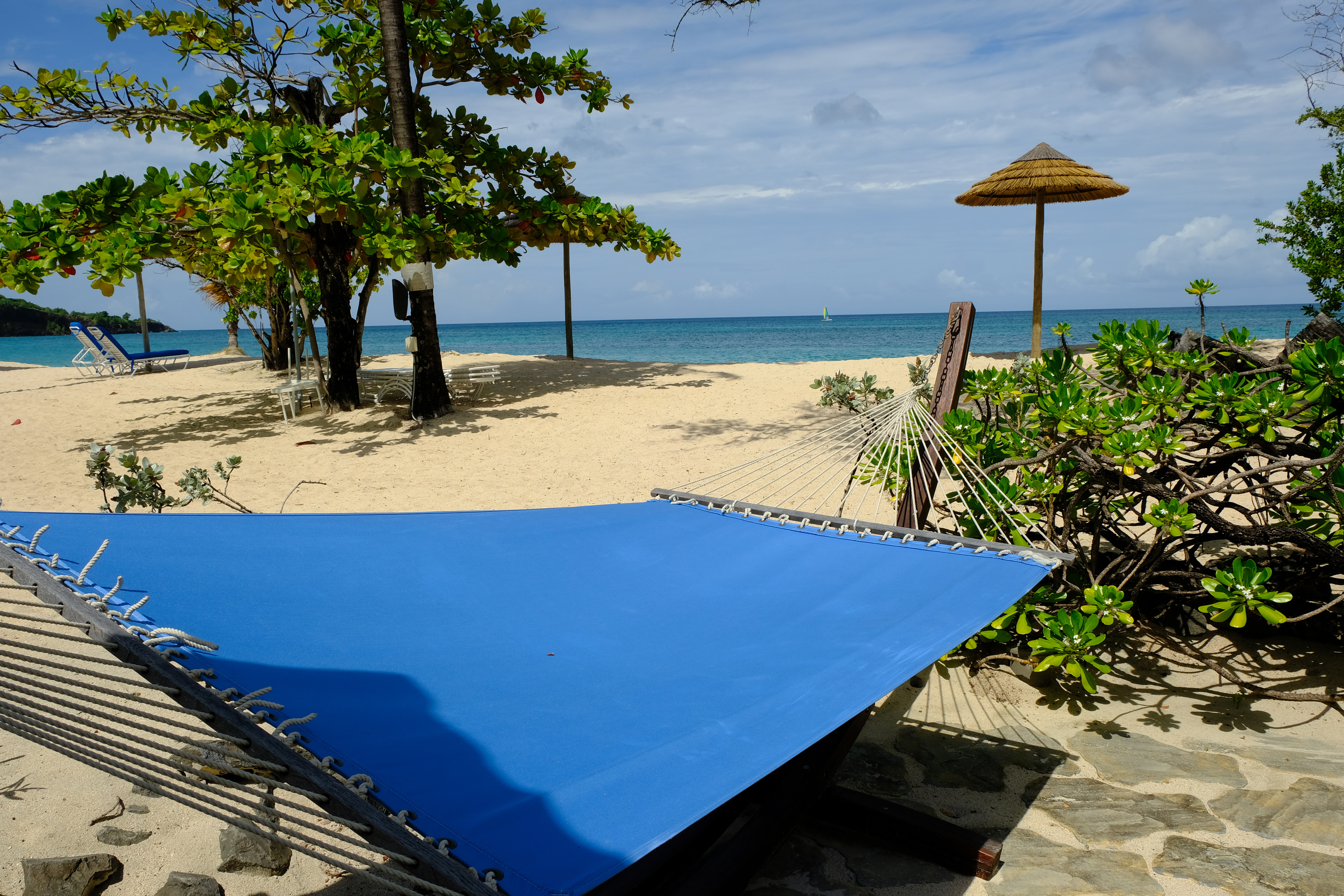 Hammock view from Spice Island Beach Resort on Grand Anse Beach (Stephen Patterson/PA)