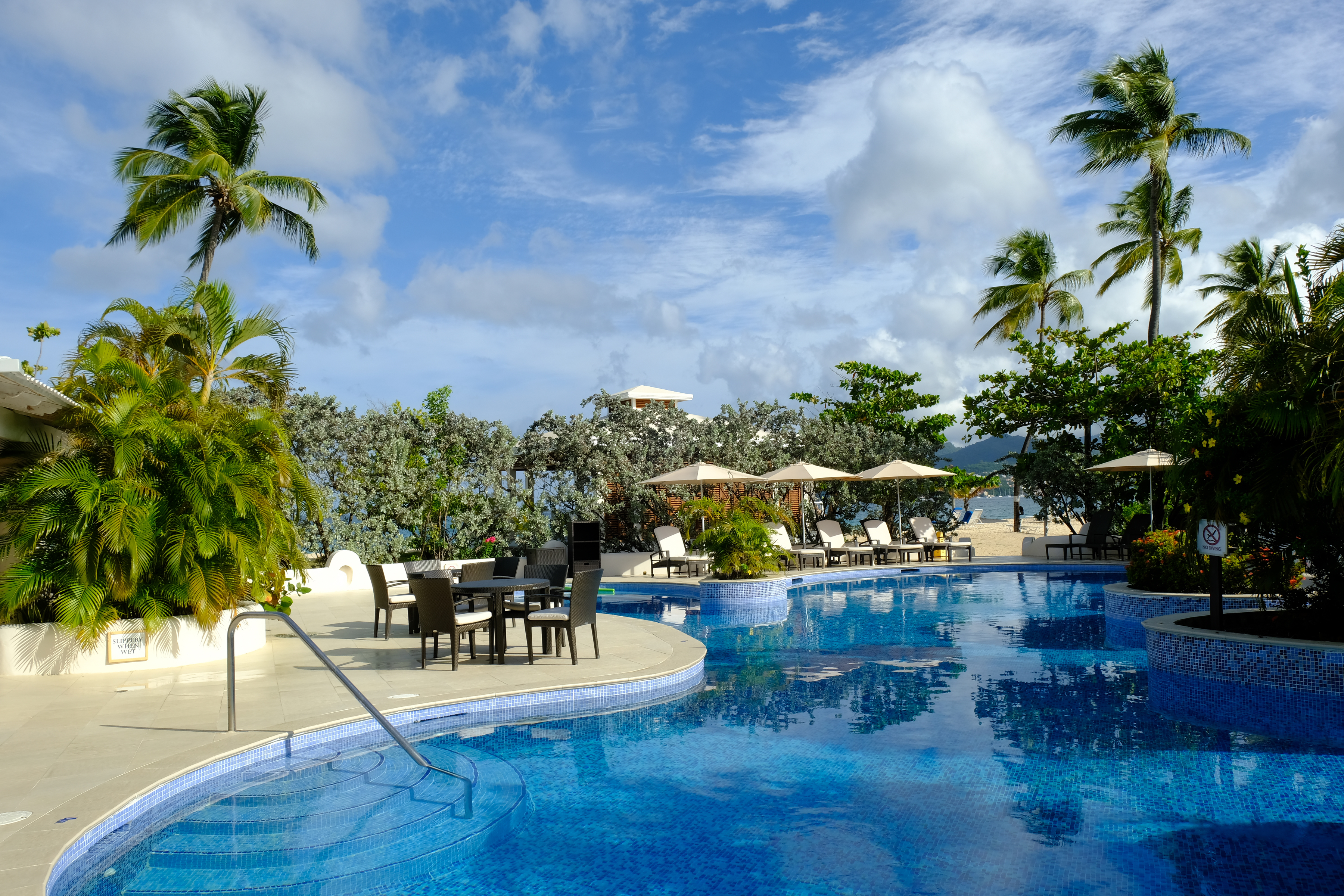 Pool at the Spice Island Beach Resort (Stephen Patterson/PA)
