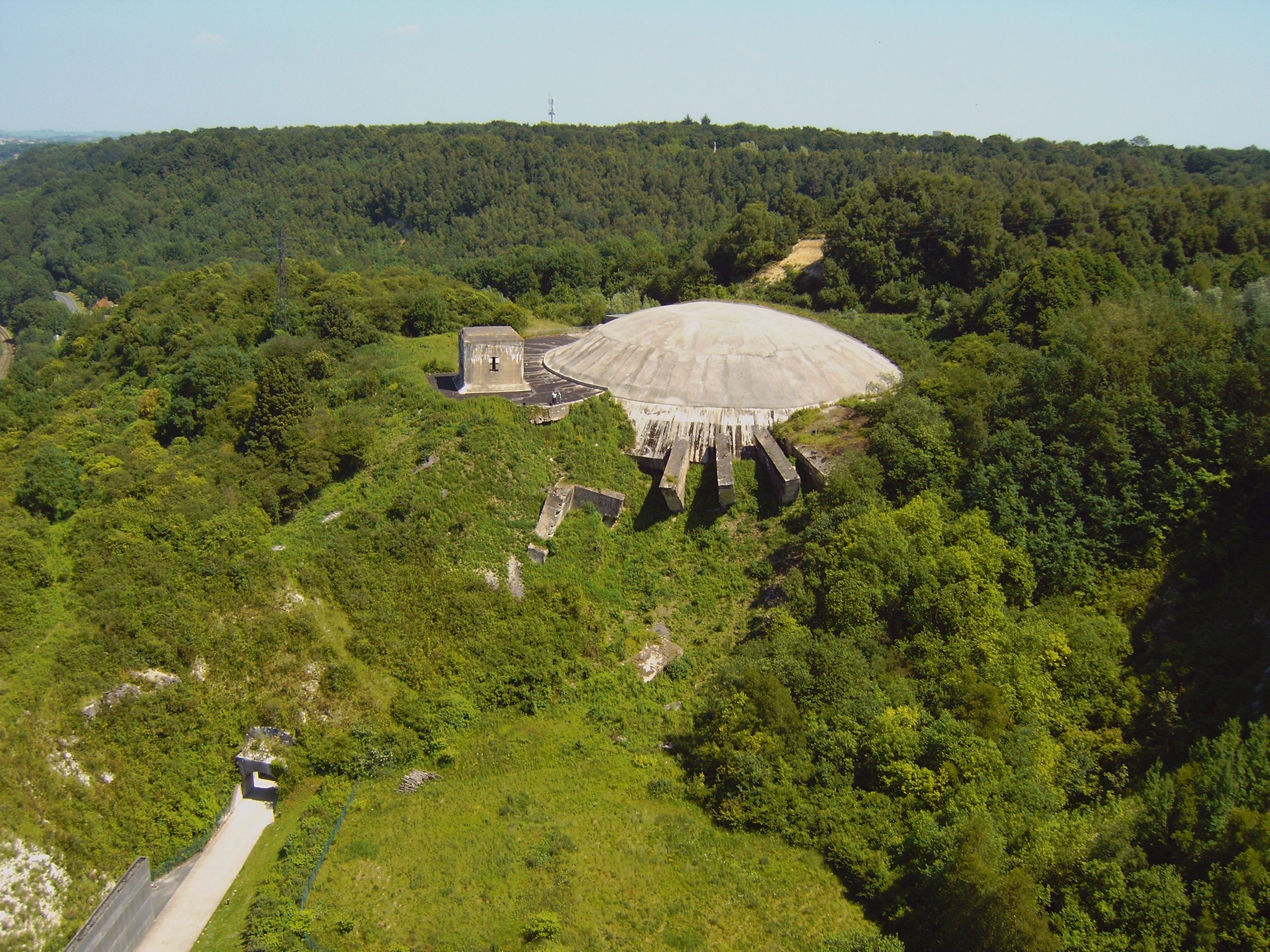 The enormous La Coupole bunker, built in the side of a disused chalk quarry, was designed to launch dozens of V2 rockets a day, but was put out of action when a tallboy bomb fell close by