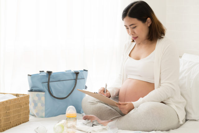 Writing a birth plan.
