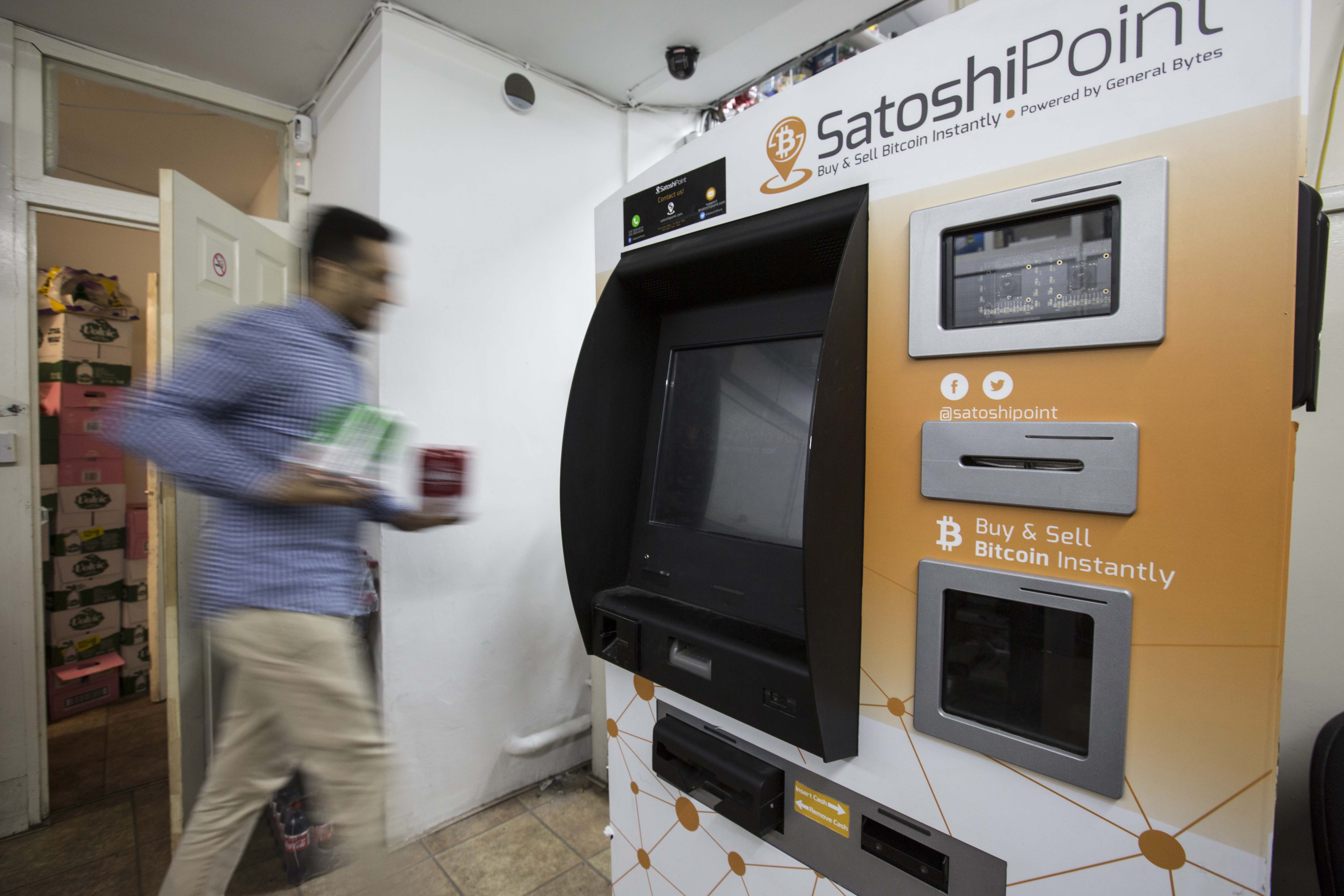 A Bitcoin machine in Goodge Street in London