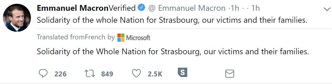 Emmanuel Macron tweet