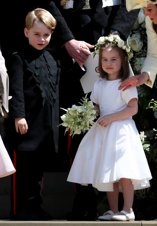 George and Charlotte as pageboy and bridesmaid
