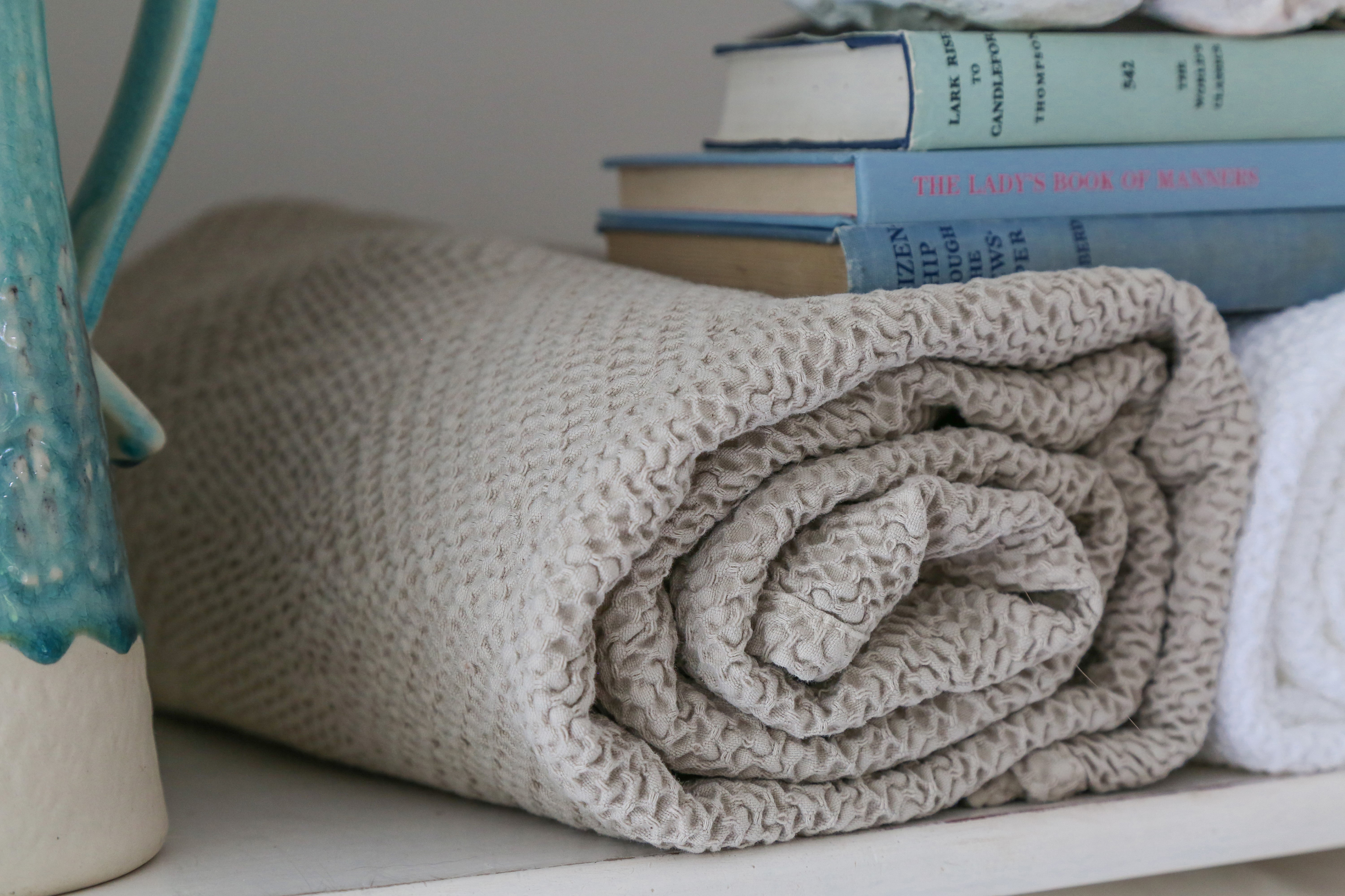 Undulating Weave Taupe Throw, £75, The French Bedroom Company (The French Bedroom Company/PA)