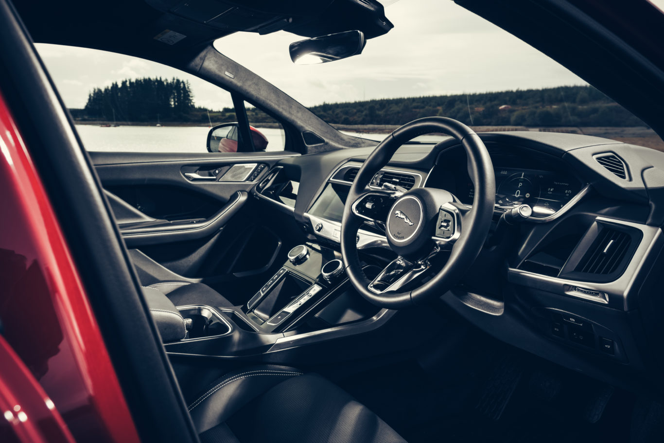 The I-Pace's interior features some high-end tech