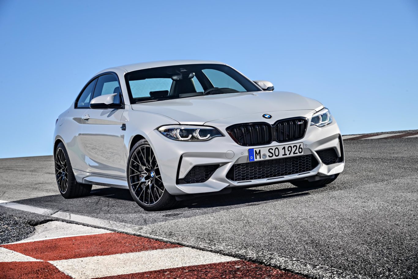 Larger air intakes distinguish the Competition from the older M2