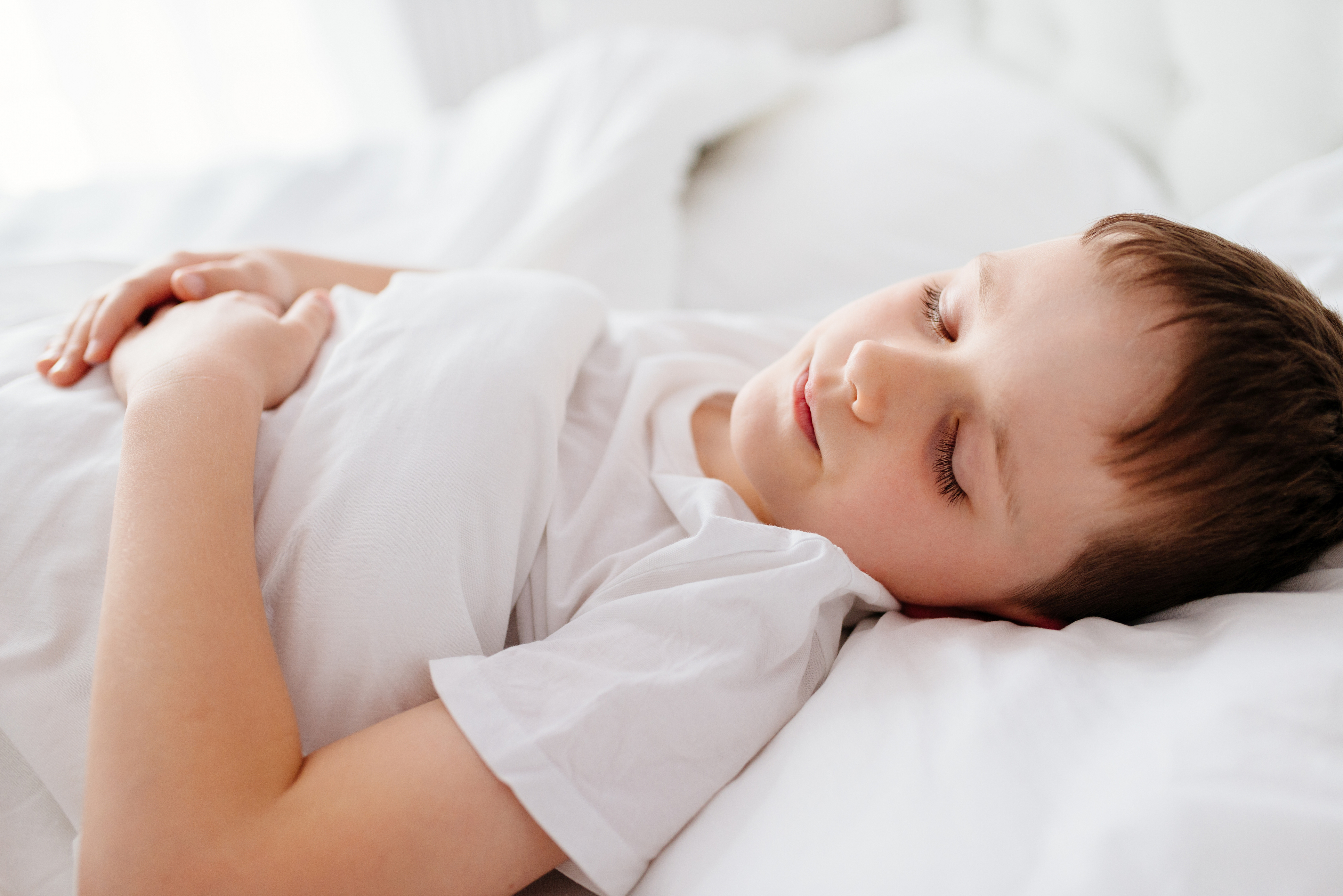 Little boy in bed