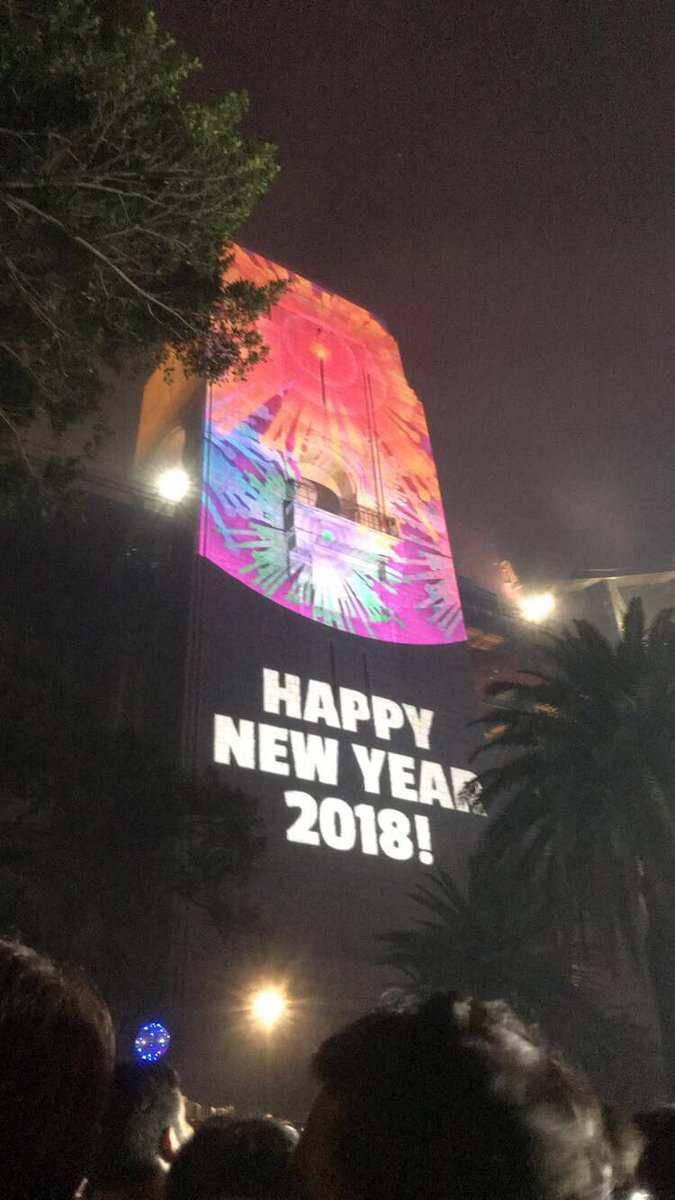 A picture of an incorrect new year sign in Sydney, Australia