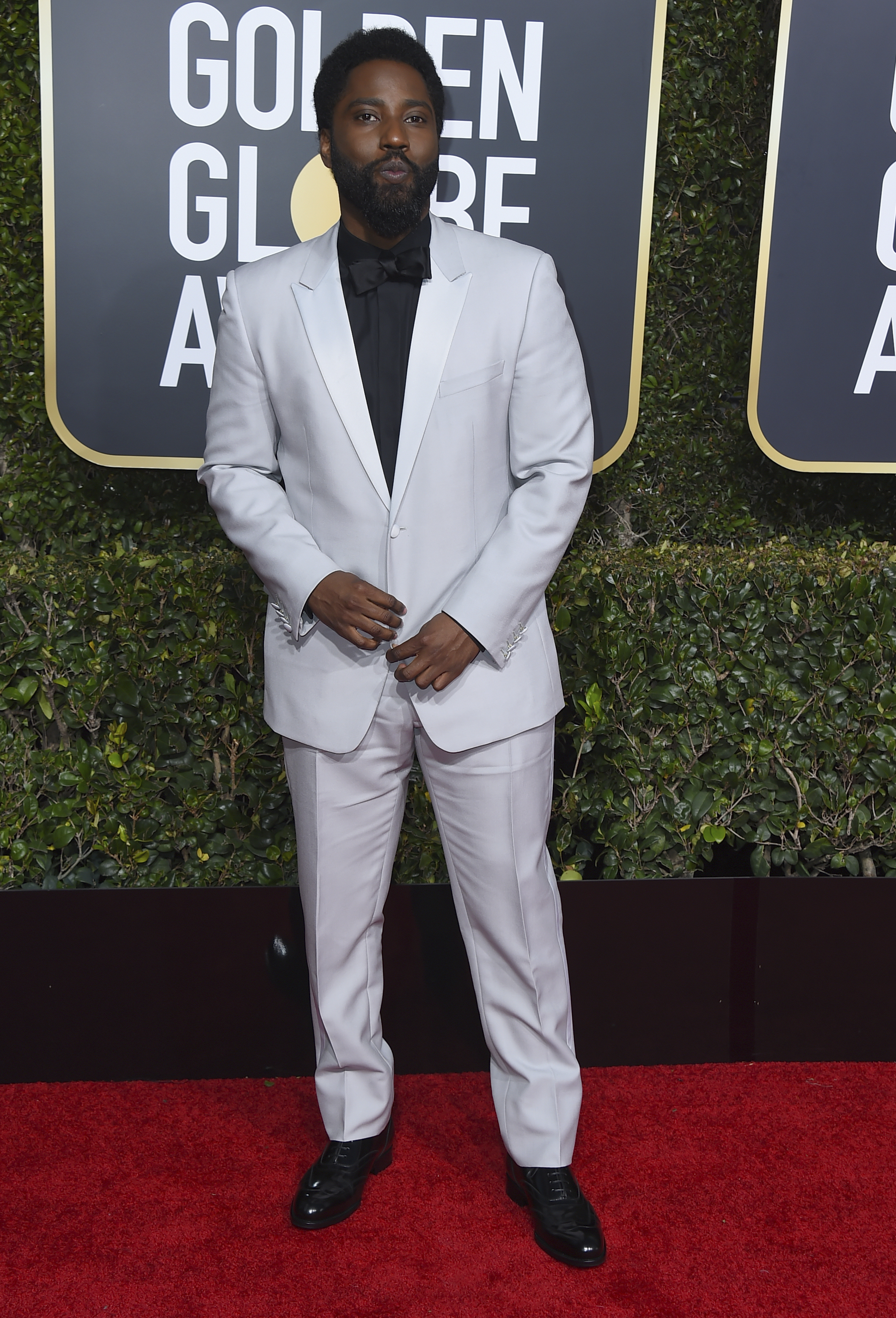 John David Washington arrives at the 76th annual Golden Globe Awards