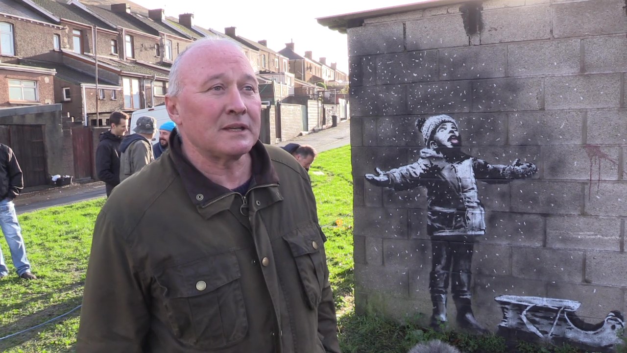 Ian Lewis, owner of garage used by Banksy for latest artwork, taken by Adam Hale 