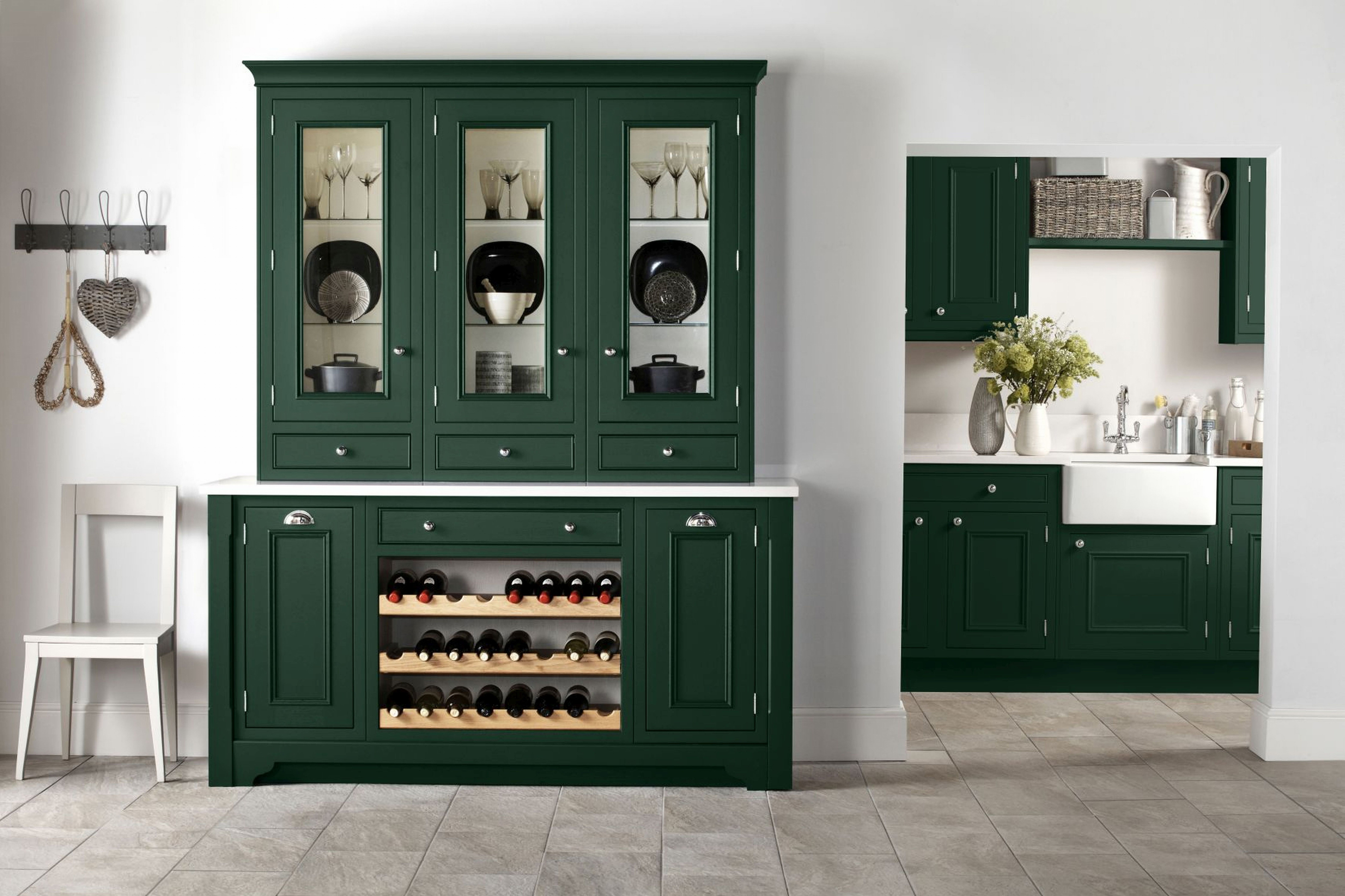 Burbidge Salcombe Kitchen in Bespoke Pantone Dark Green, from £14,000. (Burbidge/PA)