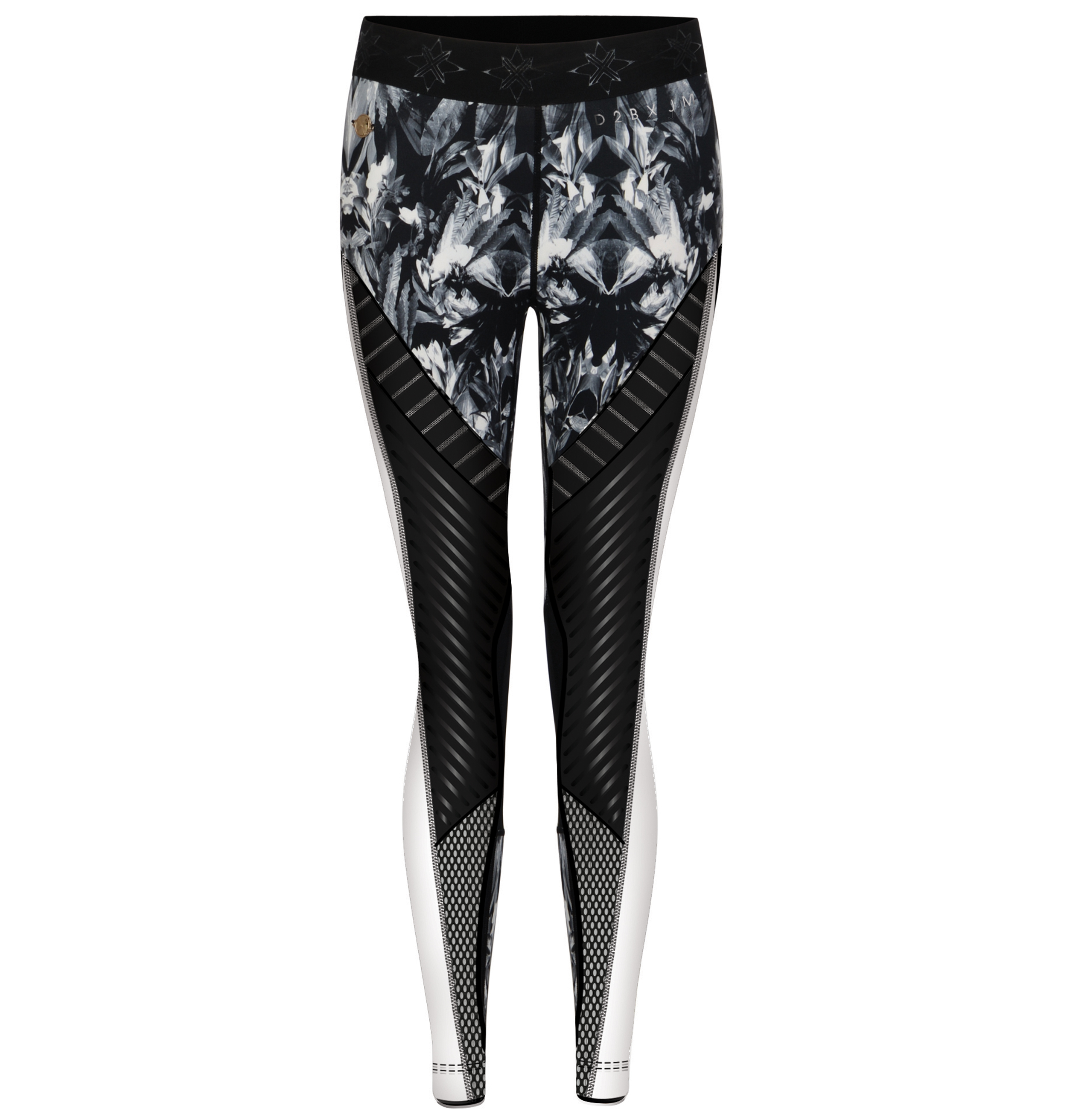 Dare 2B X Julien Macdonald Women's Exacting Fitness Leggings Mono Floral White