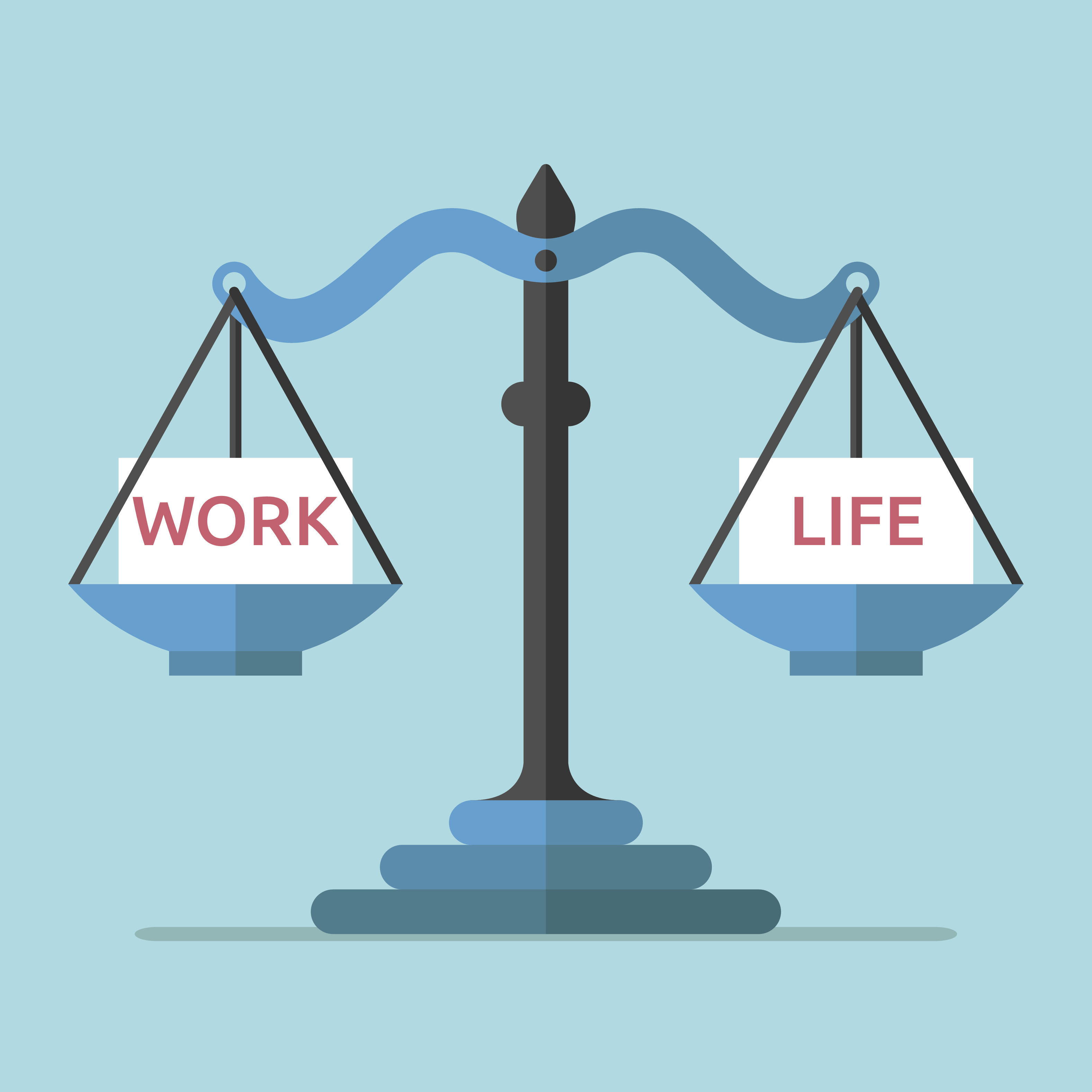 Scales weighing work/life balance