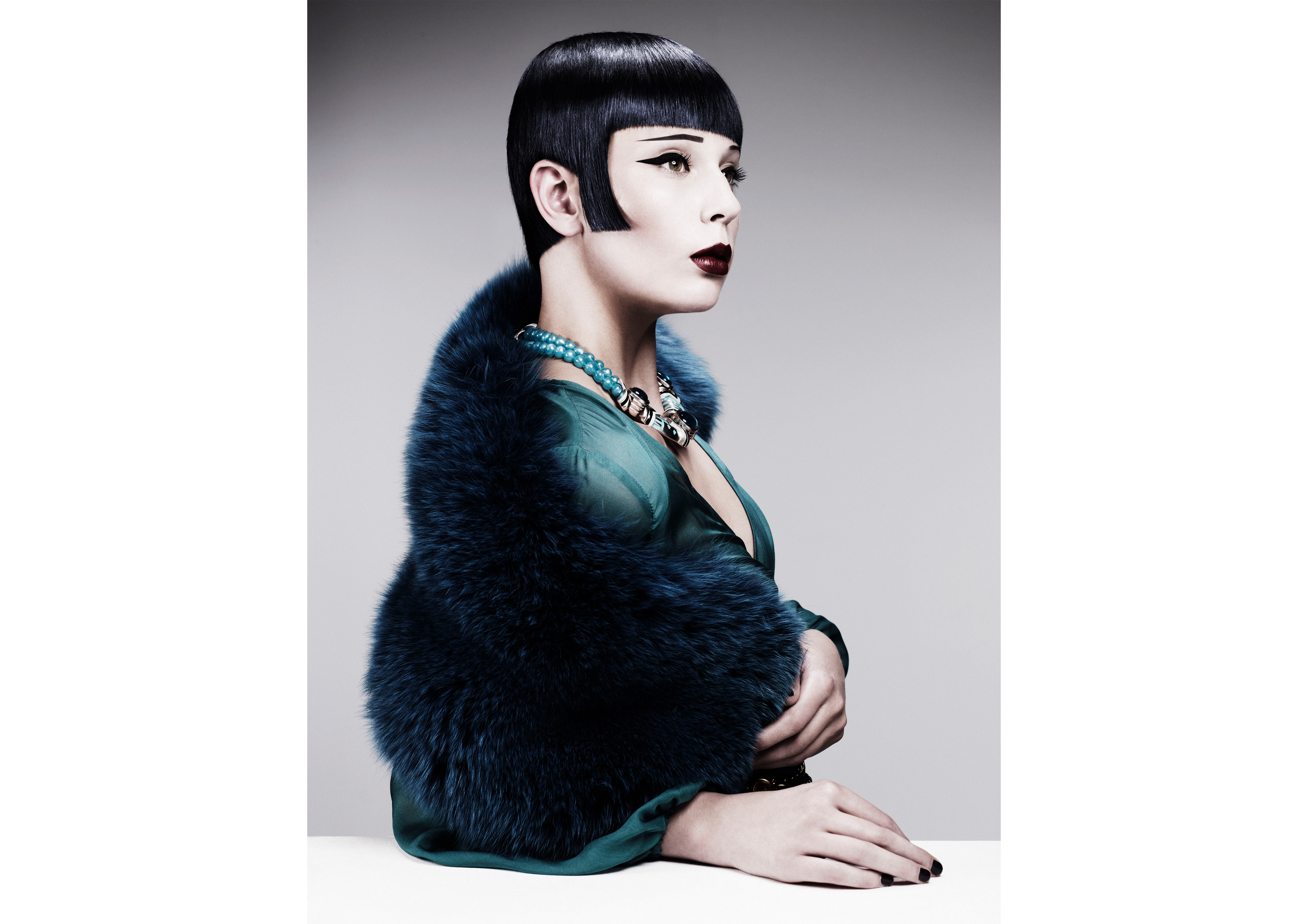 A woman with a bob haircut