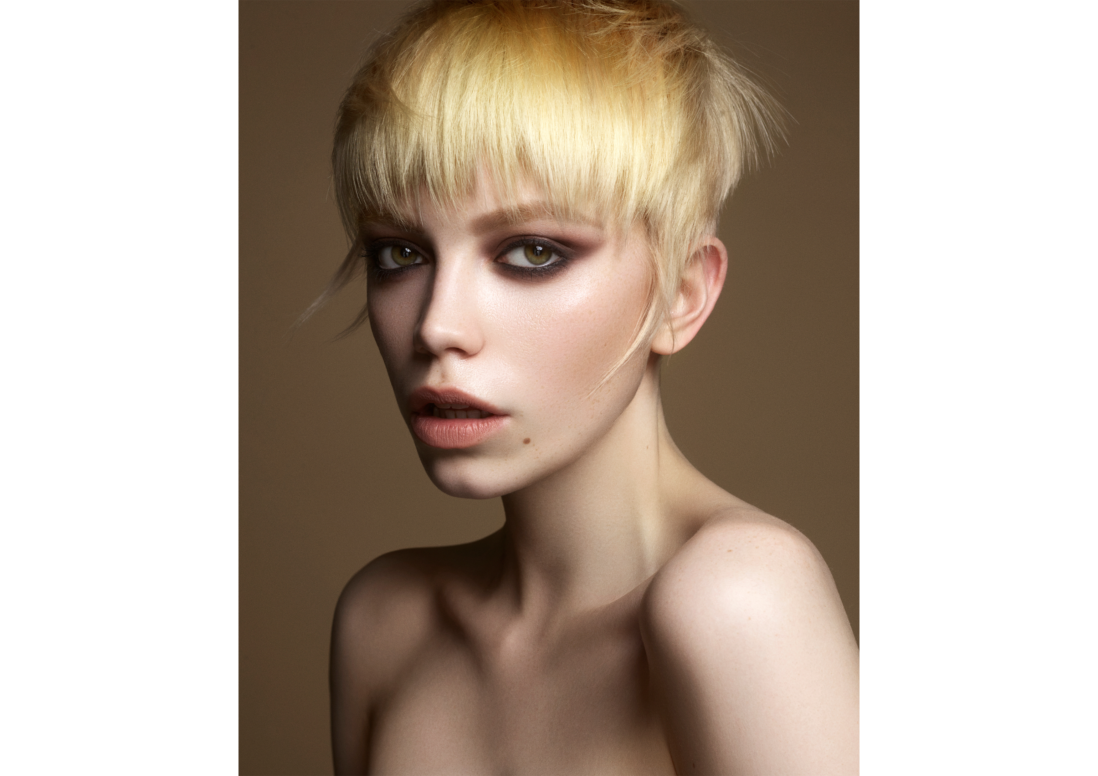 A woman sporting a pixie cut