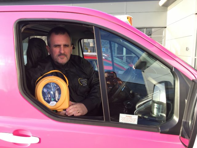 Stephen Lalley, a driver for Glasgow Taxis, who now carries a defibrillators in his car