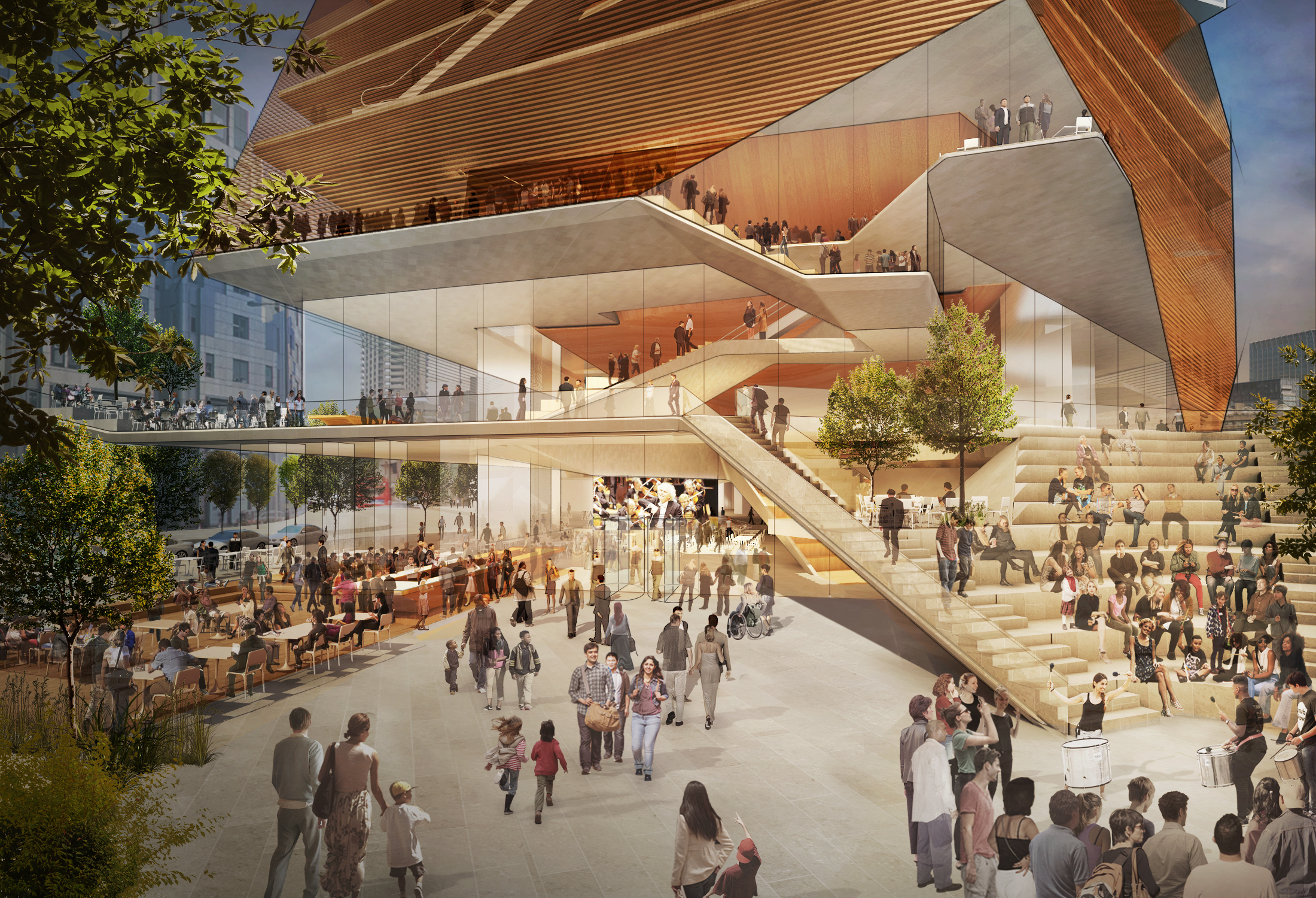 Concept design for the entry plaza of the Centre For Music