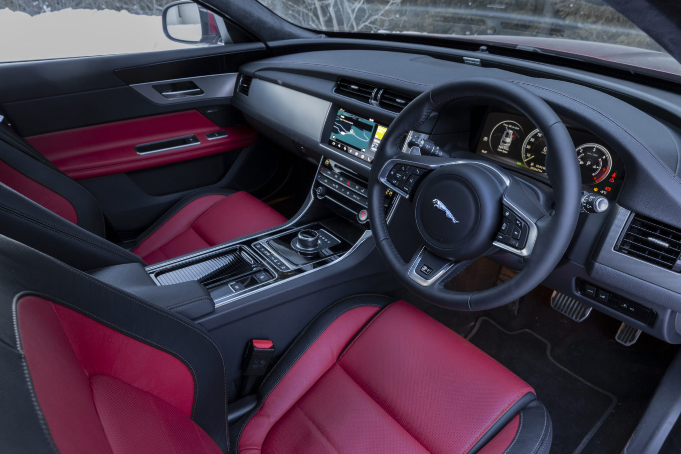 The Jaguar's interior looks and feels premium