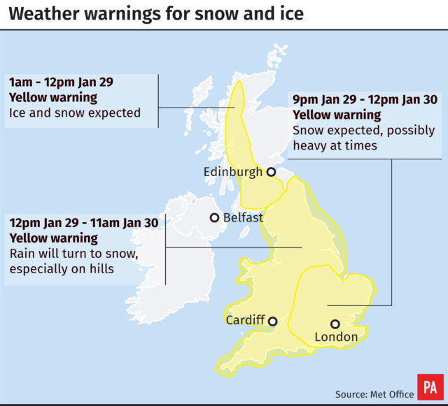 Met Office issues heavy snow warning for Berkshire