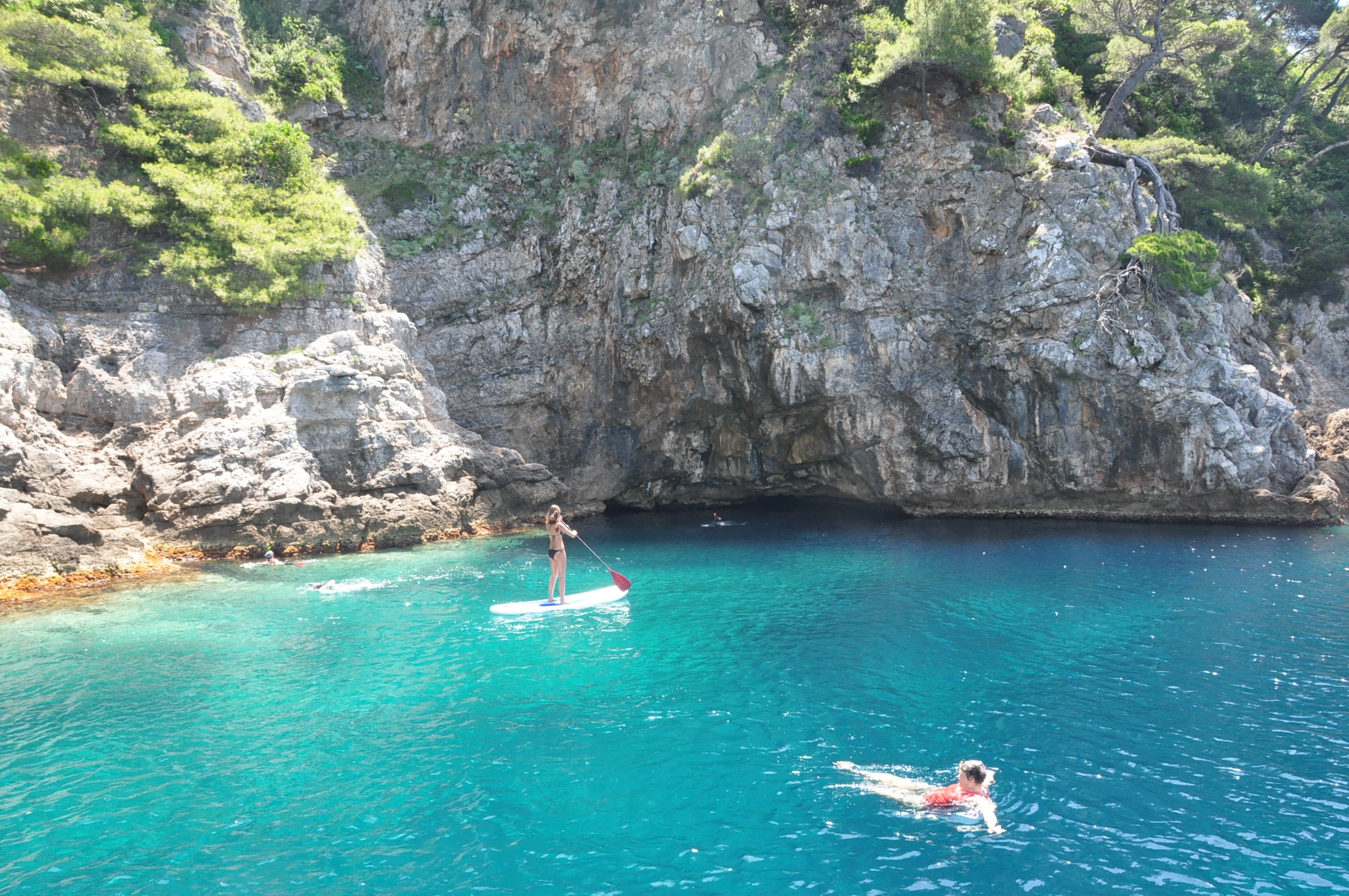 SUP and swimming at the Kolocep Blue Cave (Whereabouts Holidays/PA)