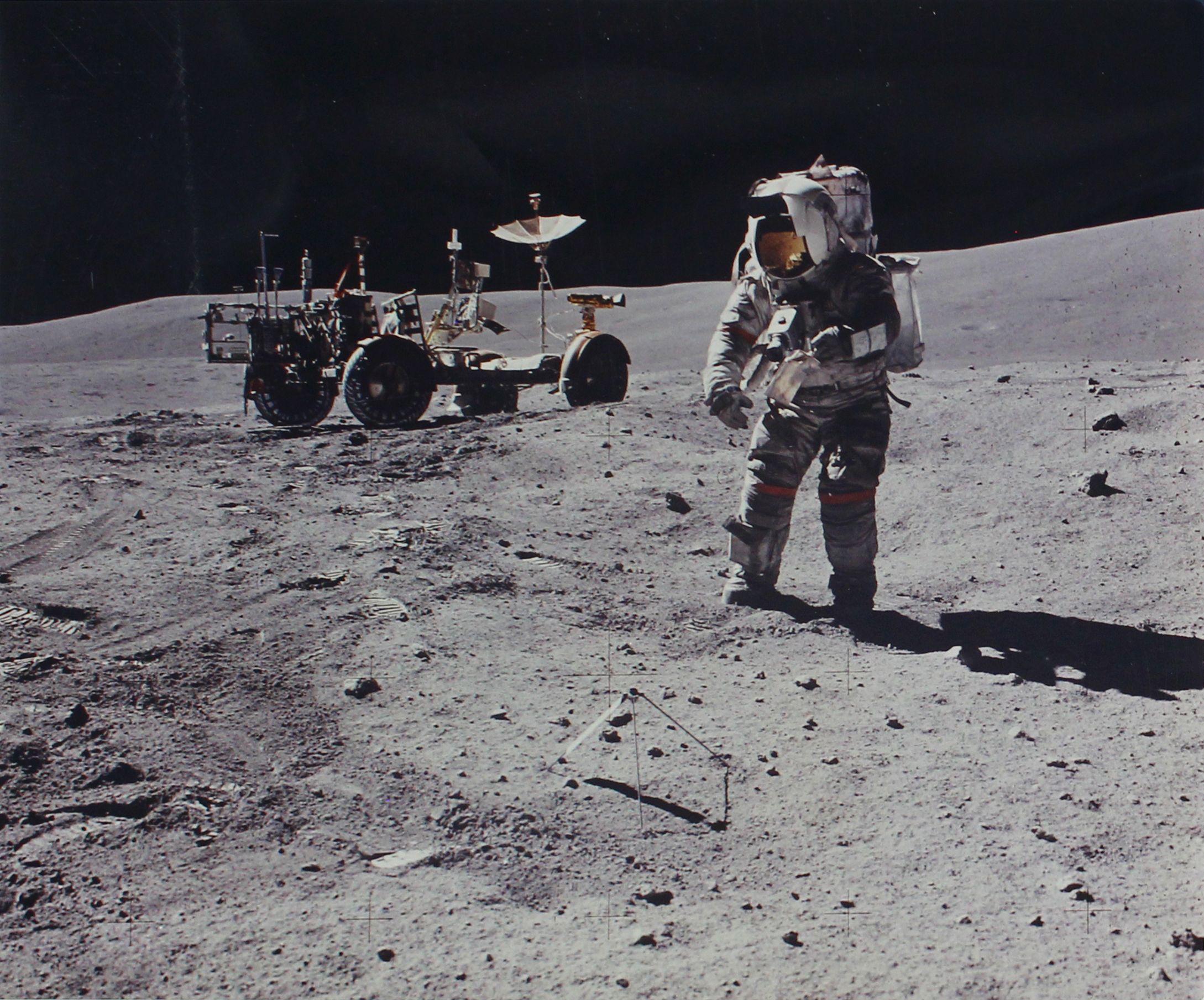 An astronaught on the moon.