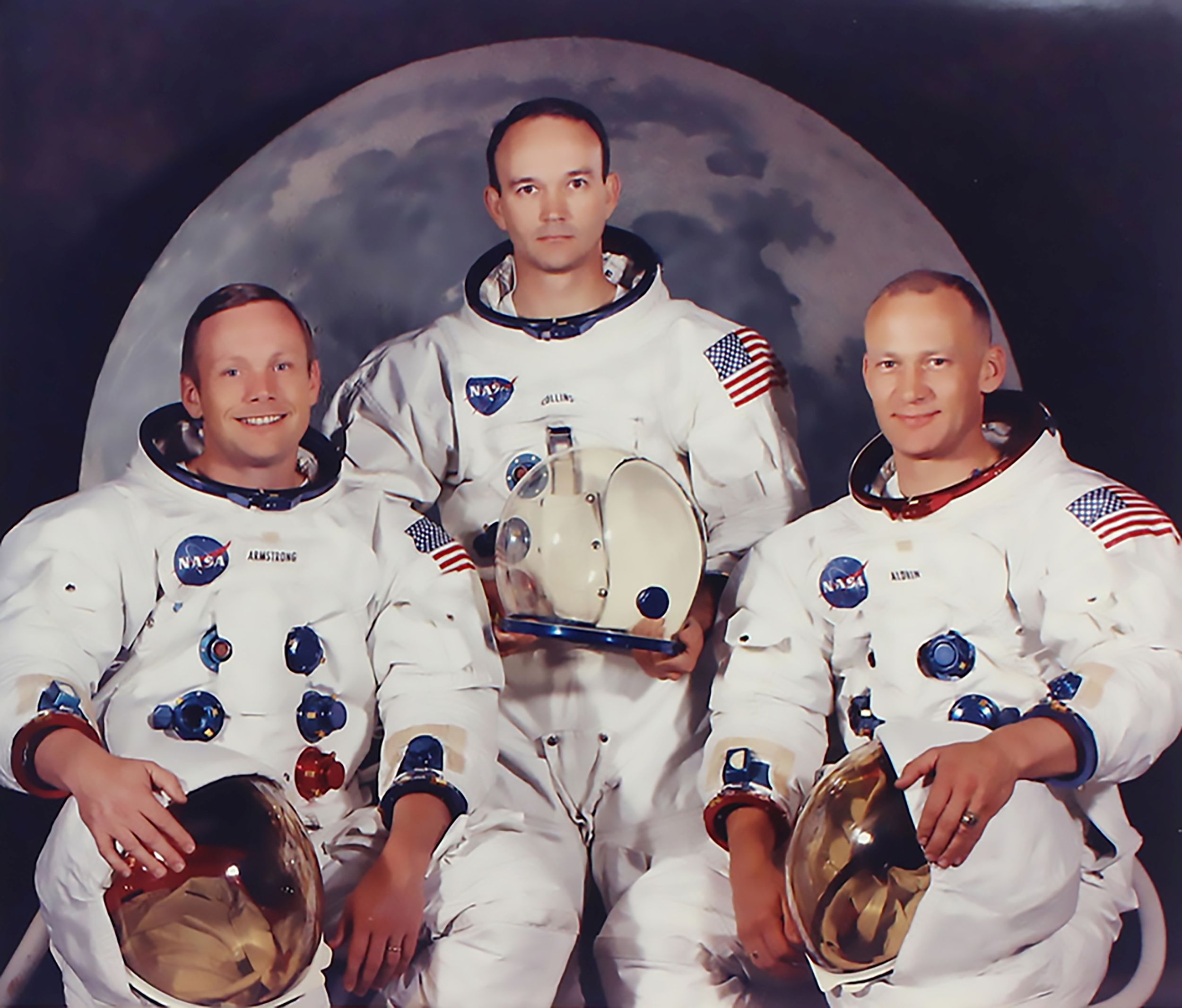 Astronauts Neil Armstrong, Michael Collins and Edwin ‘Buzz’ Aldrin in 1969