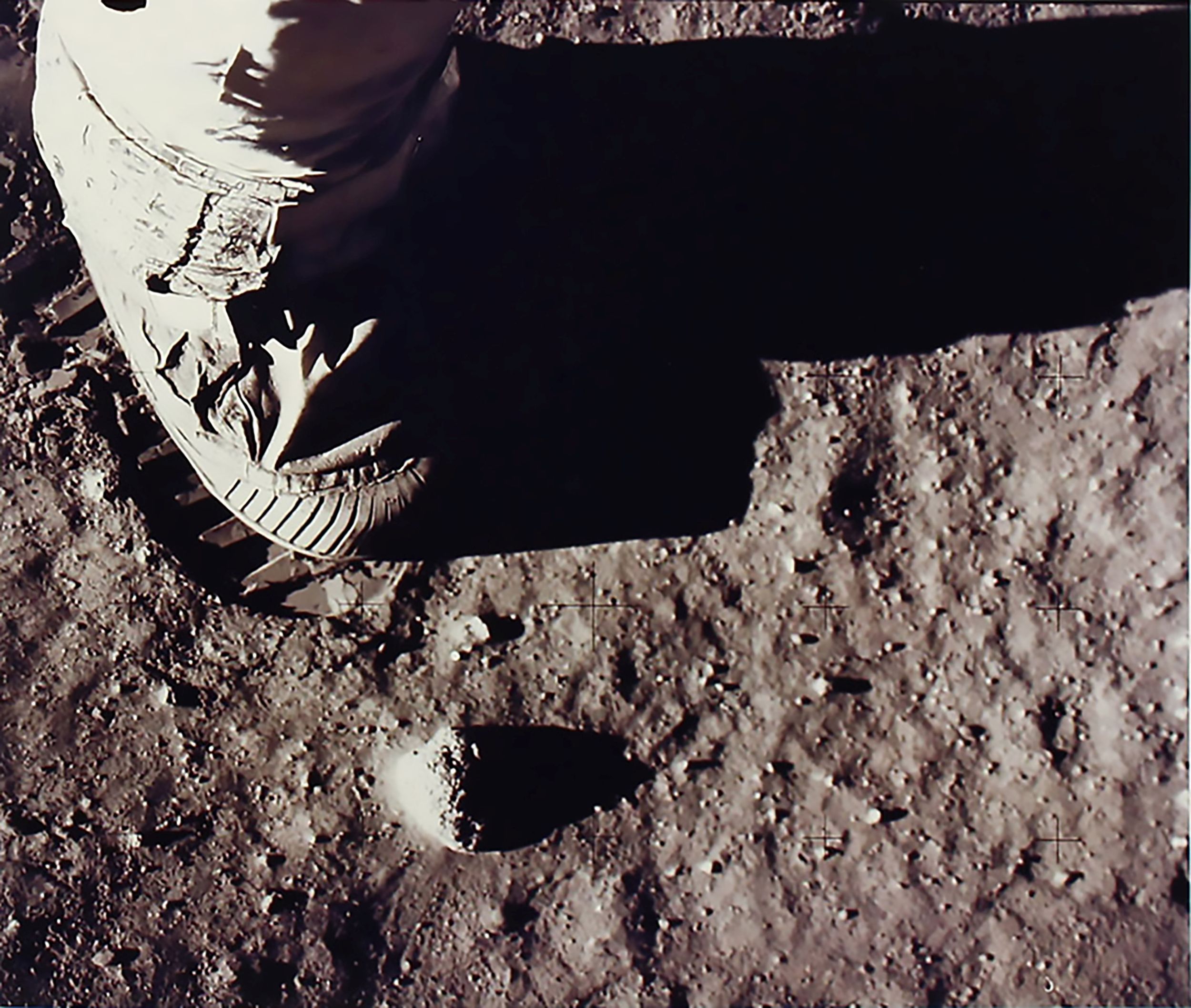 A footprint on the moon.
