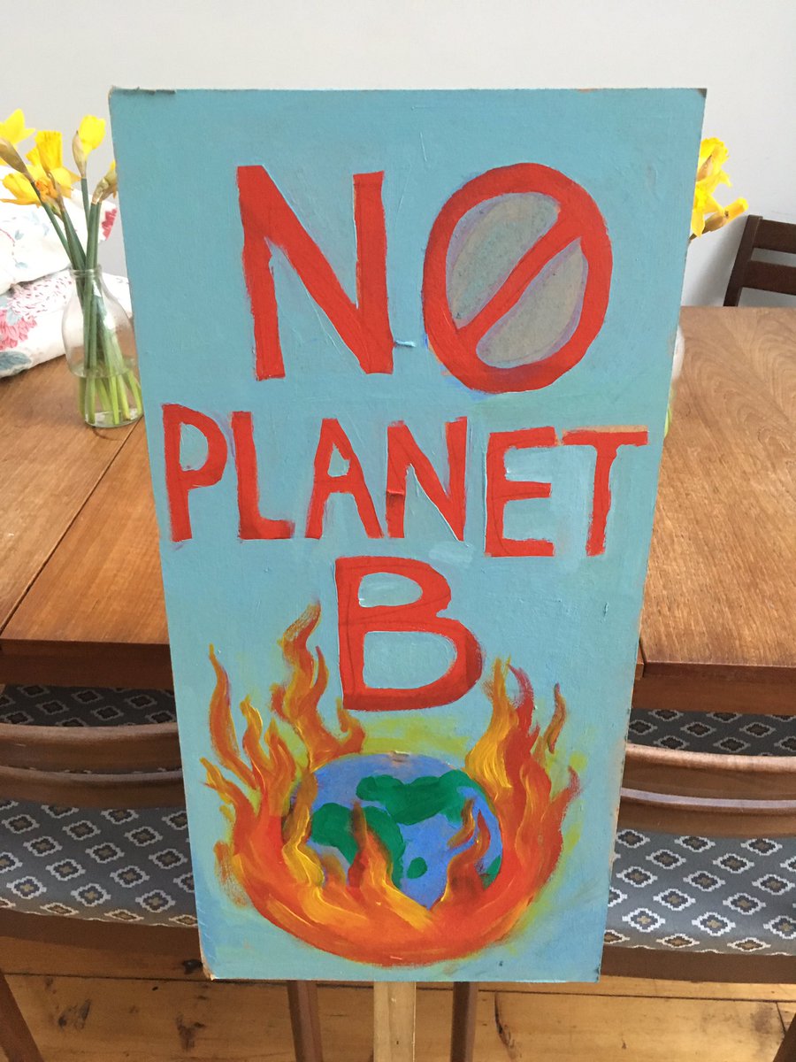 A placard made for a protest regarding climate change