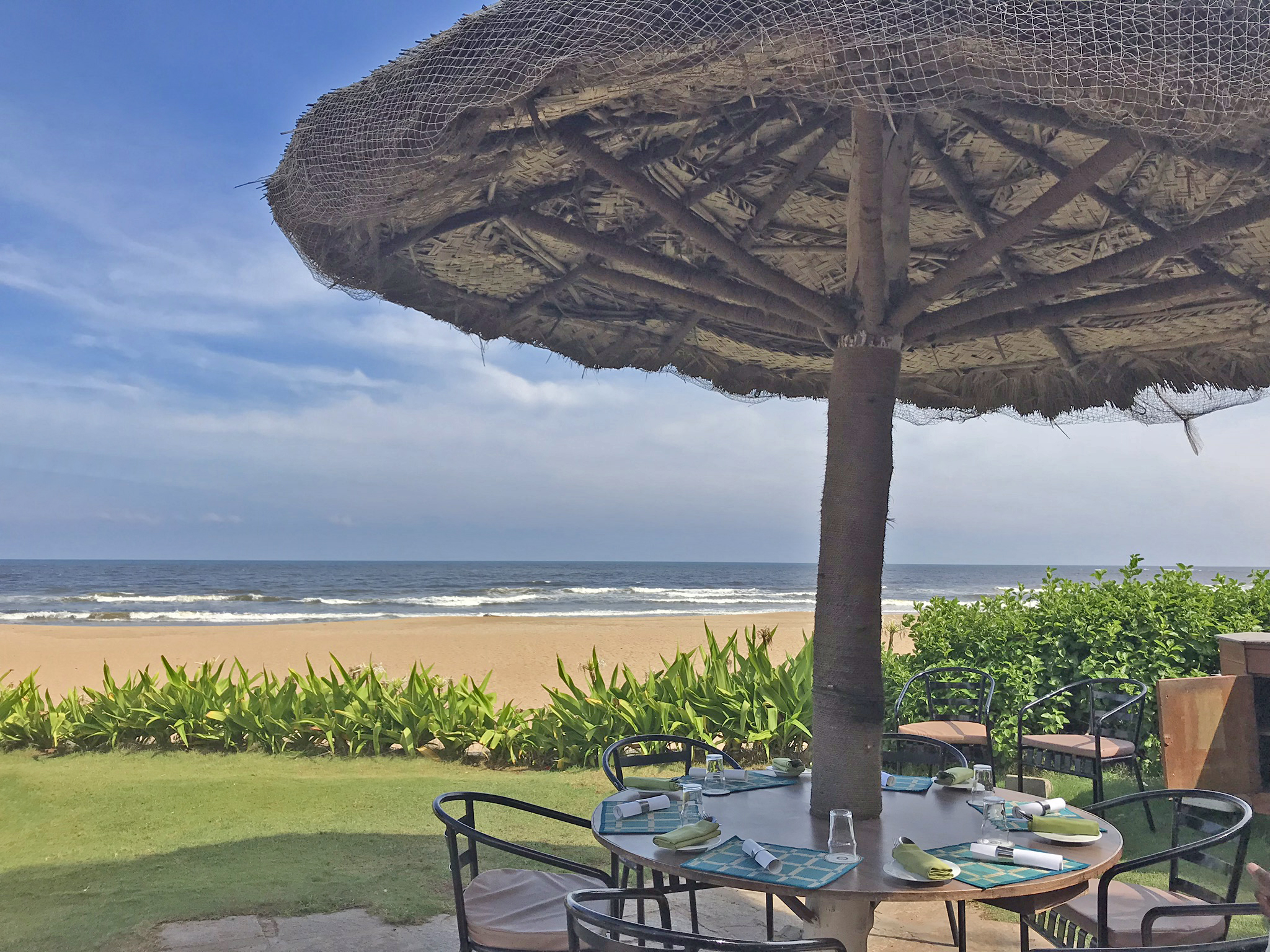 Lunch by the Bay of Bengal at the Taj Fisherman’s Cove resort, near Chennai (Harriet Line/PA)