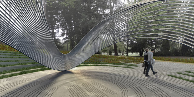 The Infinite Wave terror victim memorial in Birmingham (George King Architects/PA)