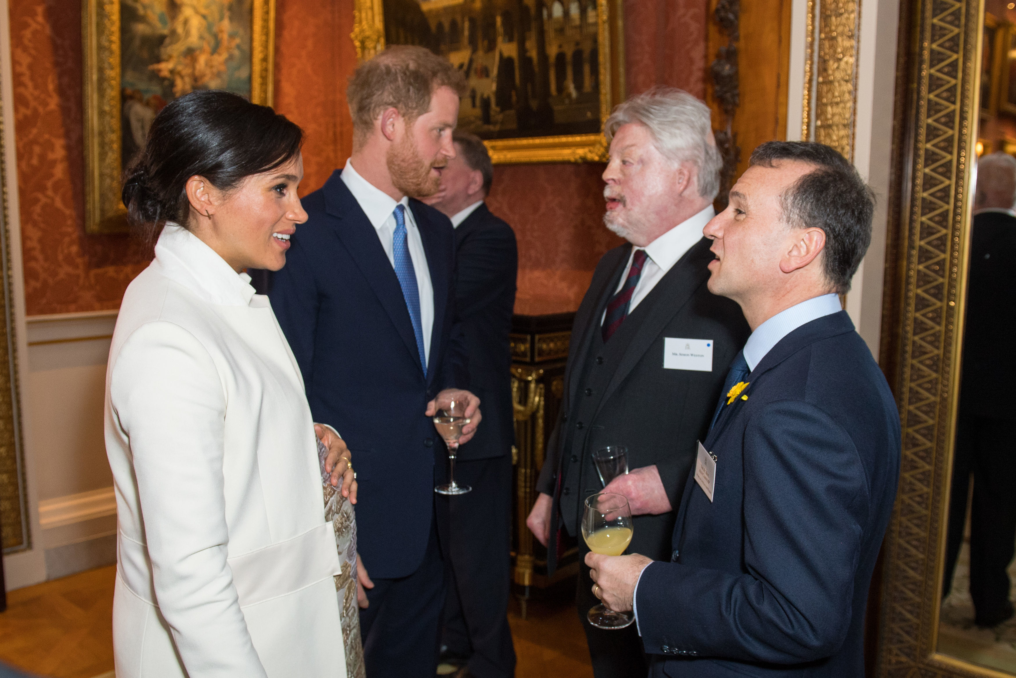 The Duke and Duchess of Sussex meet Simon Weston and Welsh Secretary Alun Cairn