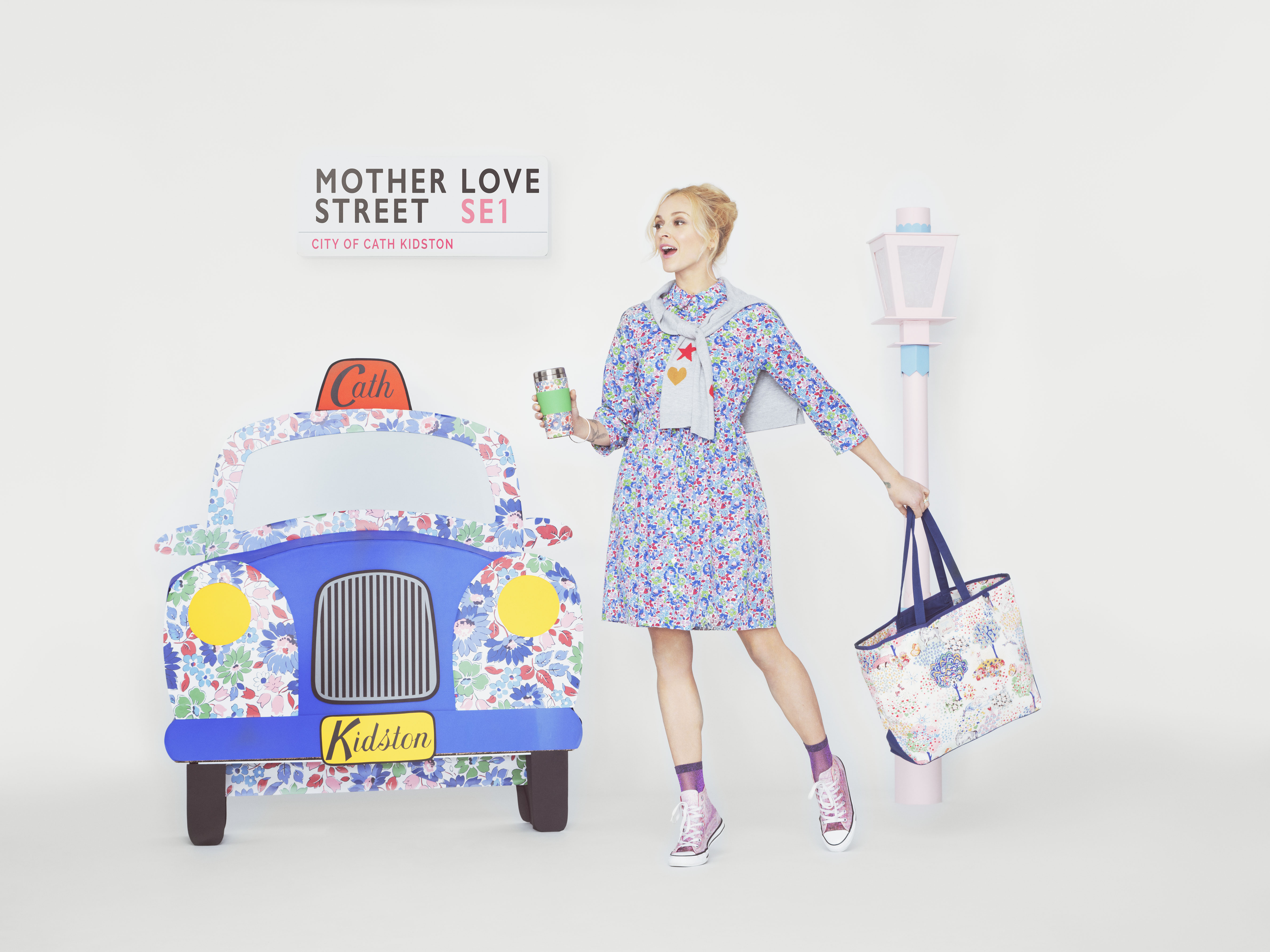 Fearne Cotton wearing the Welham Flowers Shirt Dress