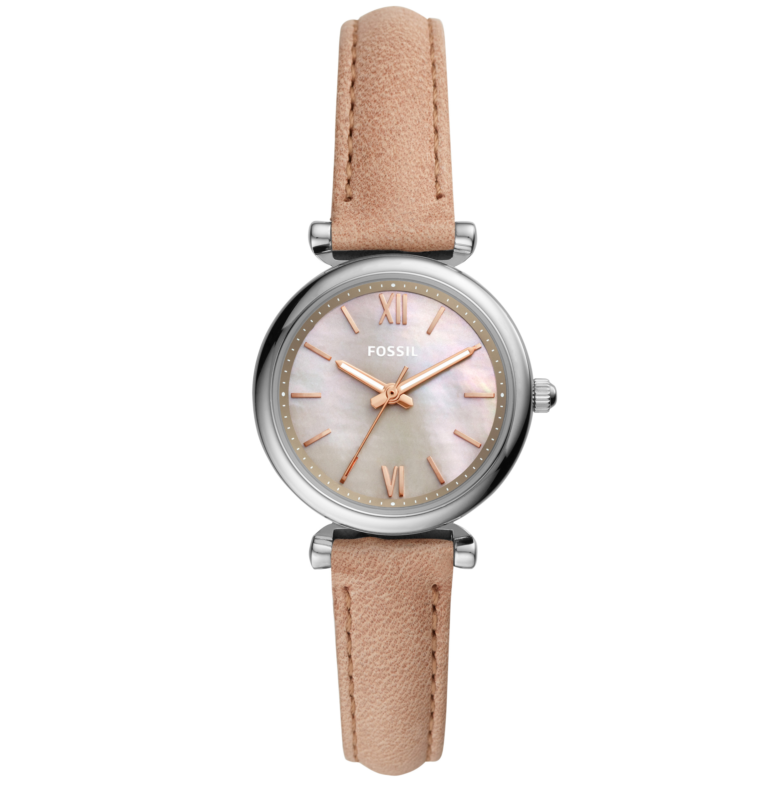 Fossil Carlie Mini Three Hand Sand Leather watch