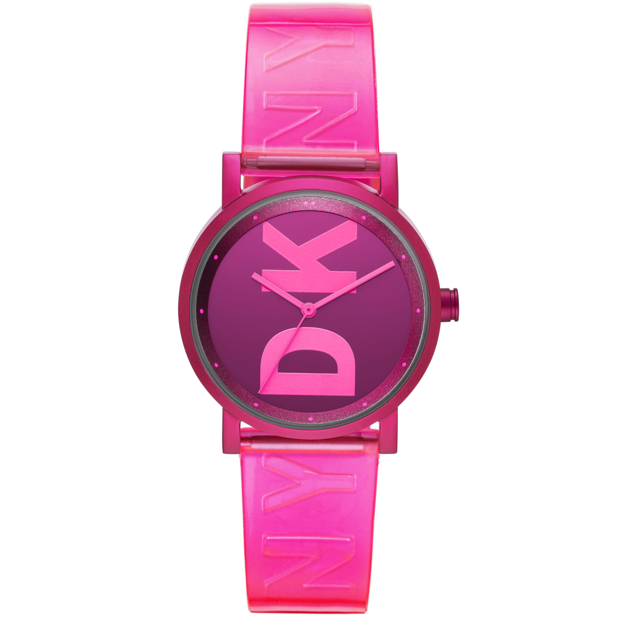 DKNY Ladies Aluminium Pink Strap Watch