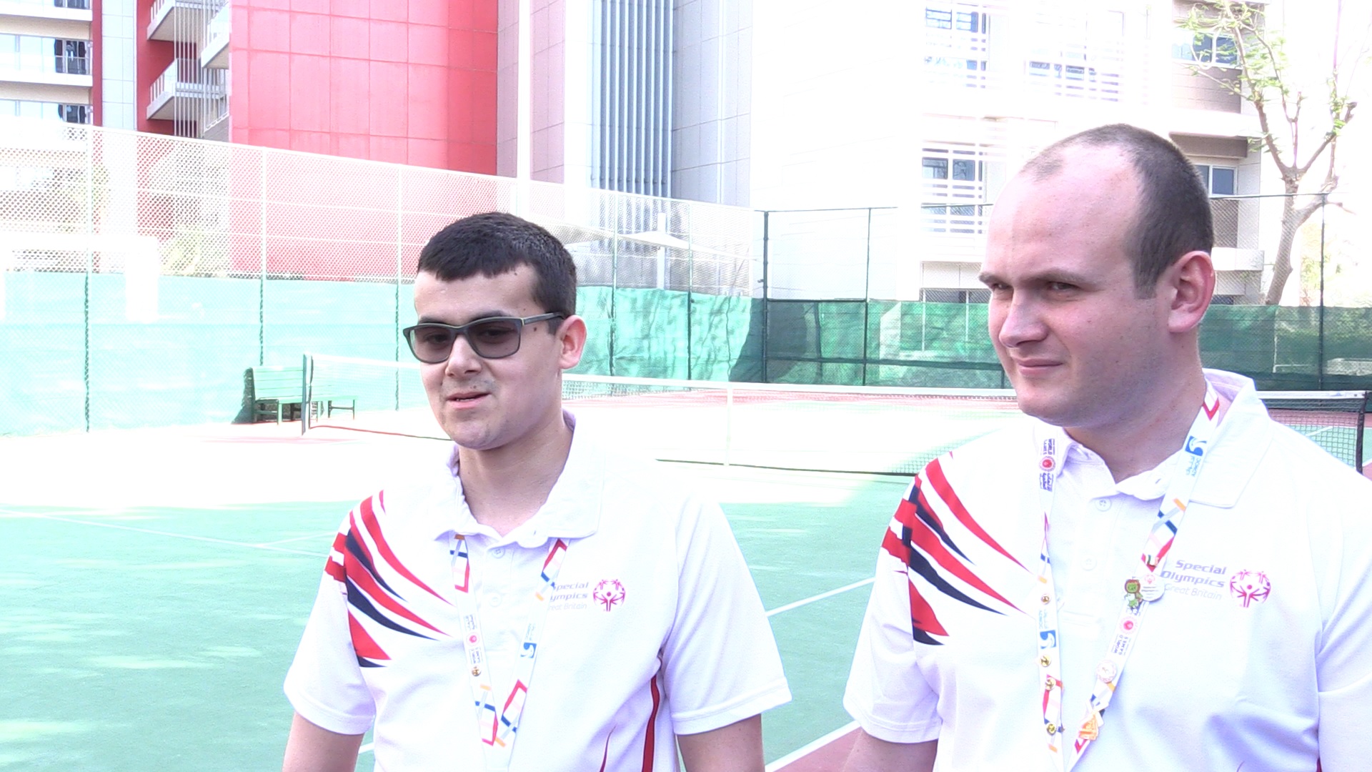 Two of Great Britain's male basketball team for the Special Olympics World Games