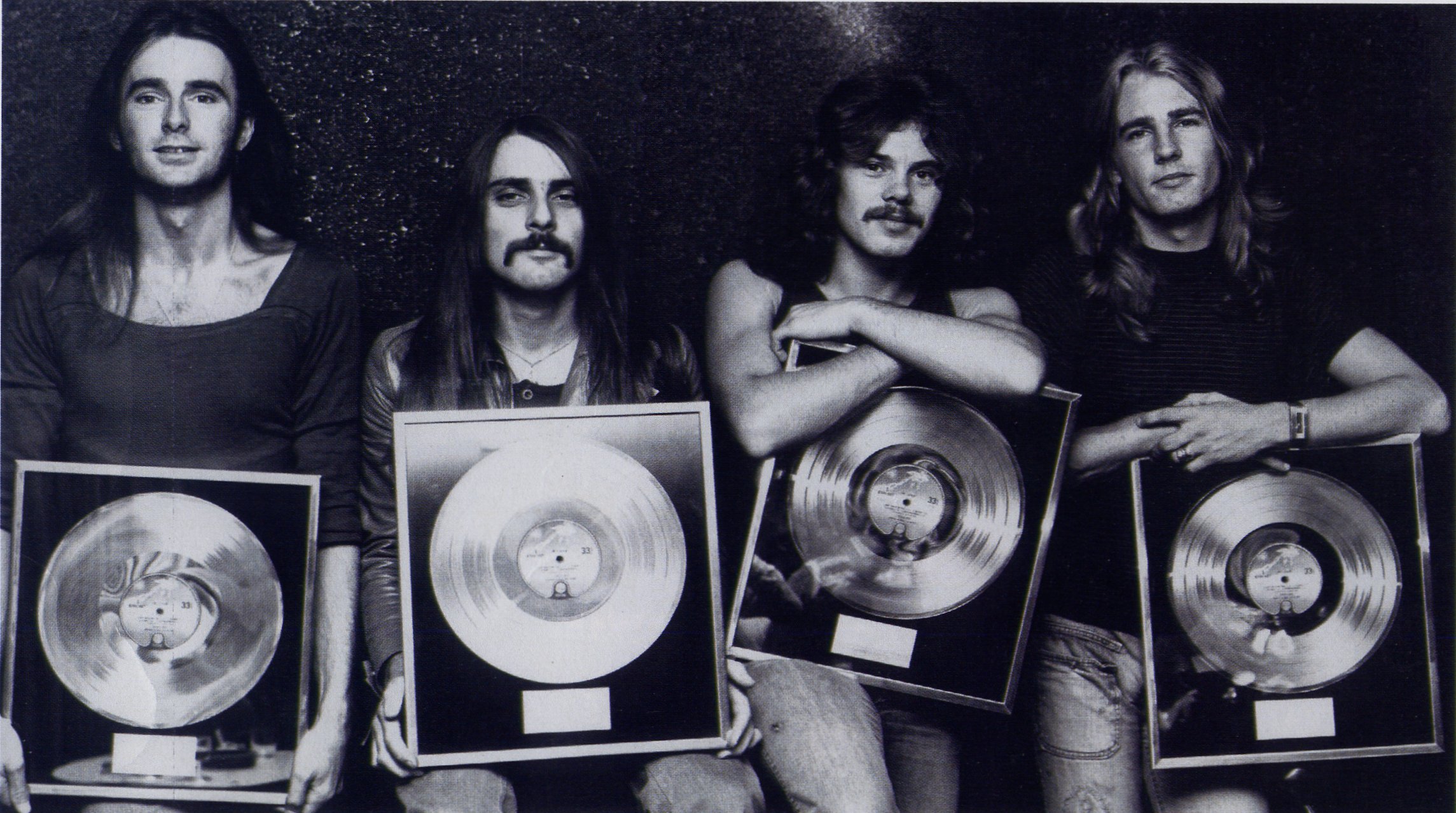 Status Quo with their first gold record