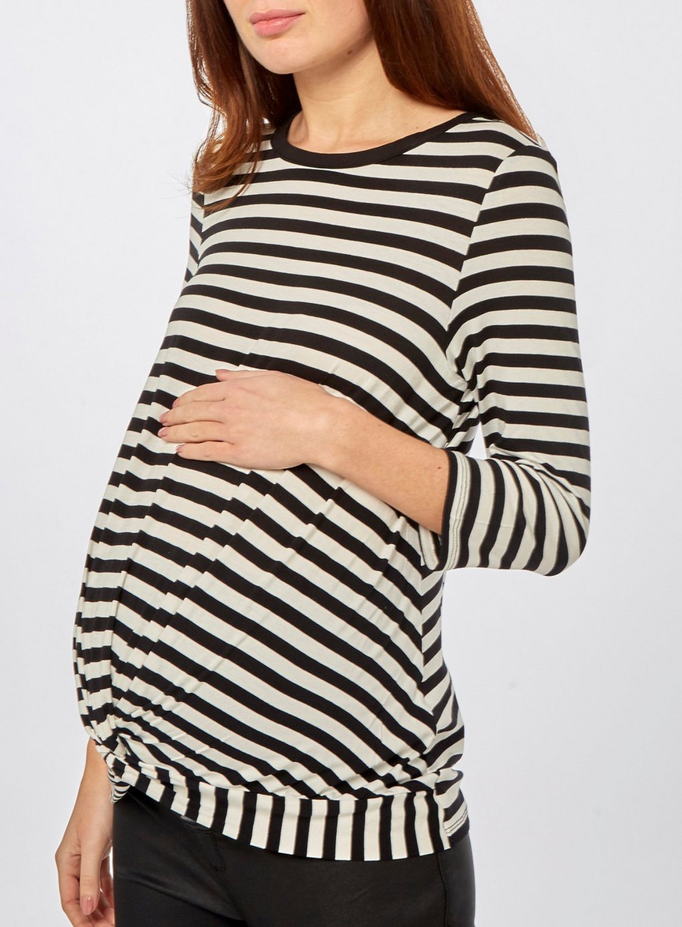 Dorothy Perkins Maternity Monochrome Stripe Manipulated Top