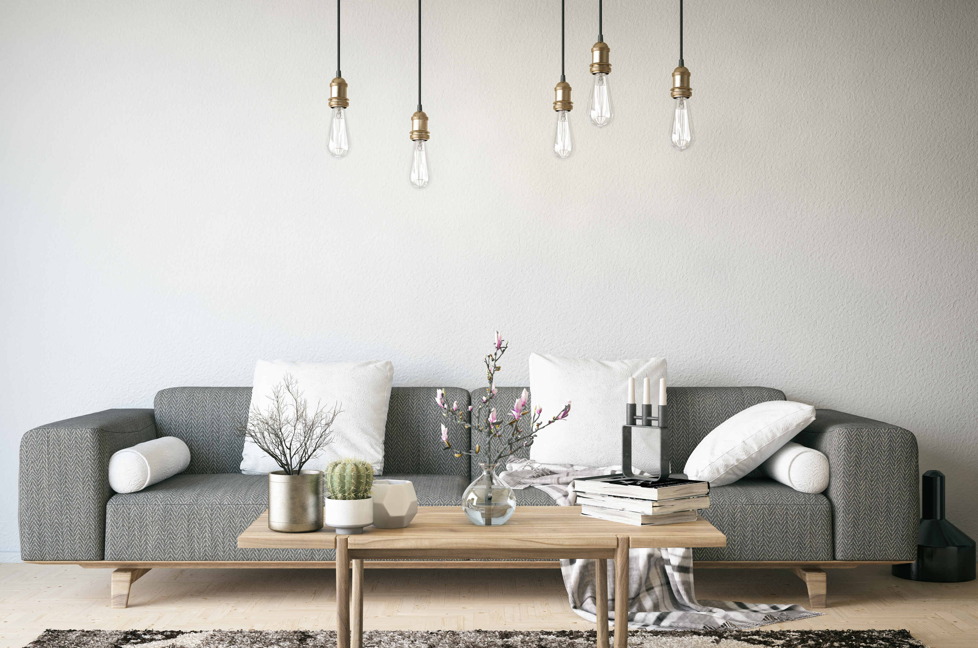 A pared-back living area brings essential calm in a Gemini-style home (ScS/PA)