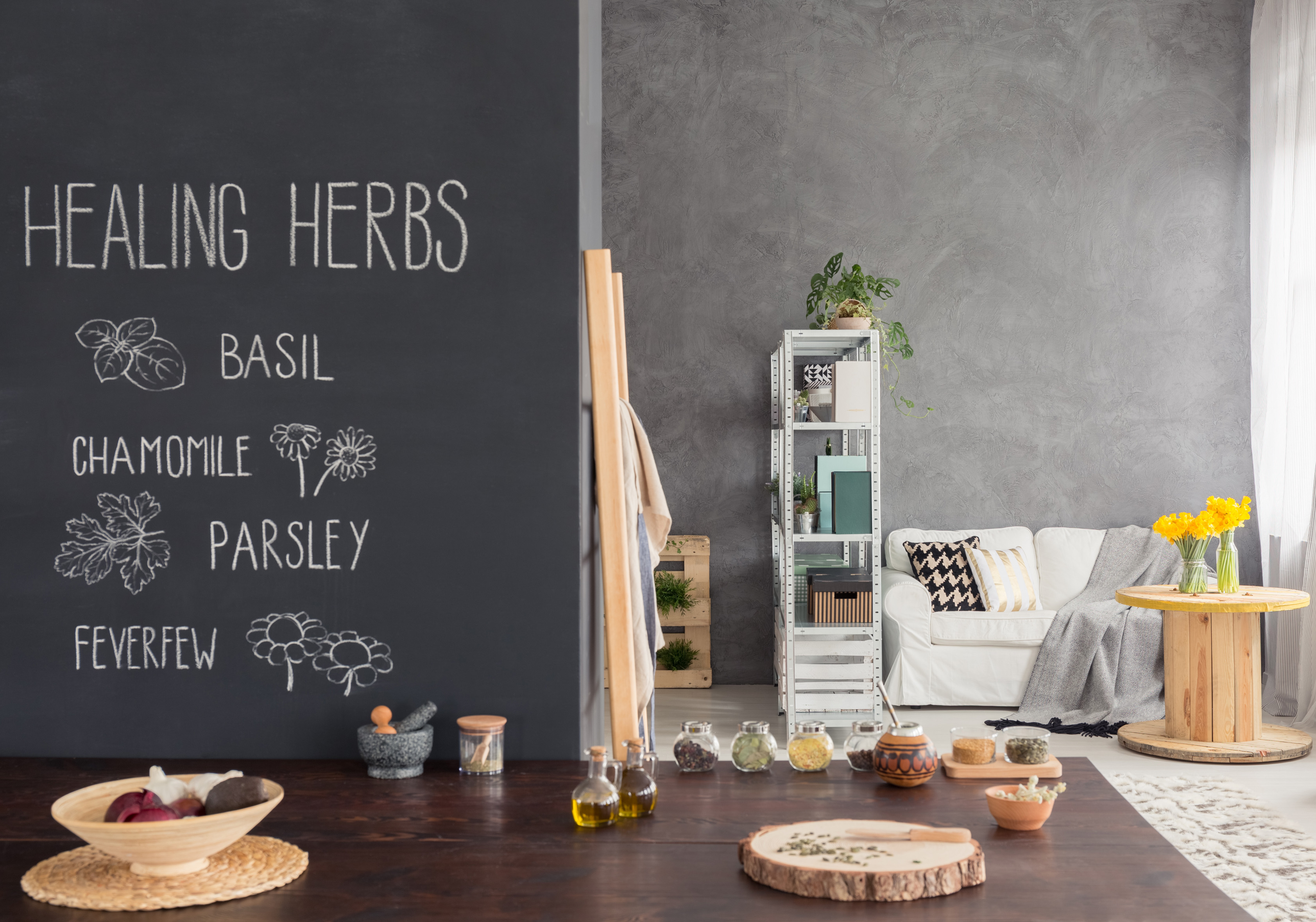 Order and planning are at the heart of a Virgo home with a wall painted in blackboard paint for lists and notes (ScS/PA)