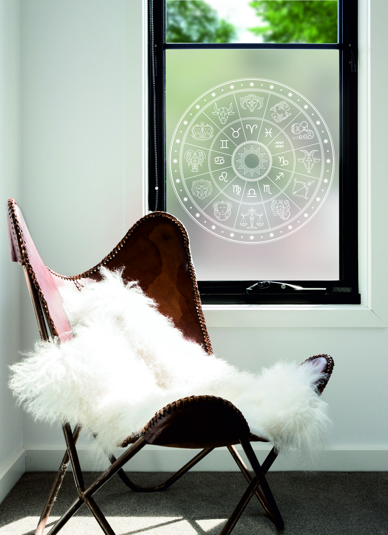 Quirky, individual settings suit an Aquarian. Zodiac Centrepiece Window Film, £, Purlfrost (Purlfrost/PA)