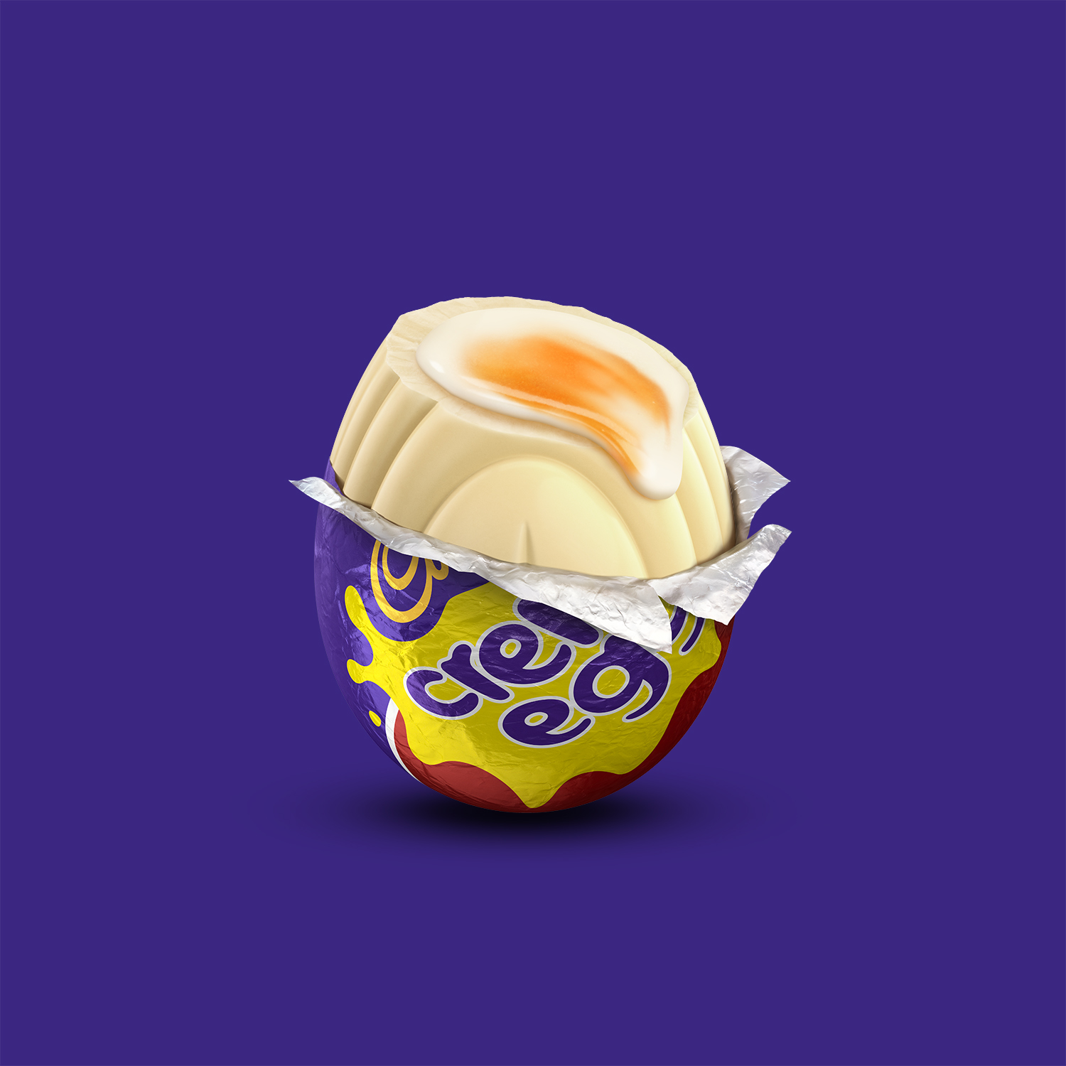 A white Cadbury Creme Egg