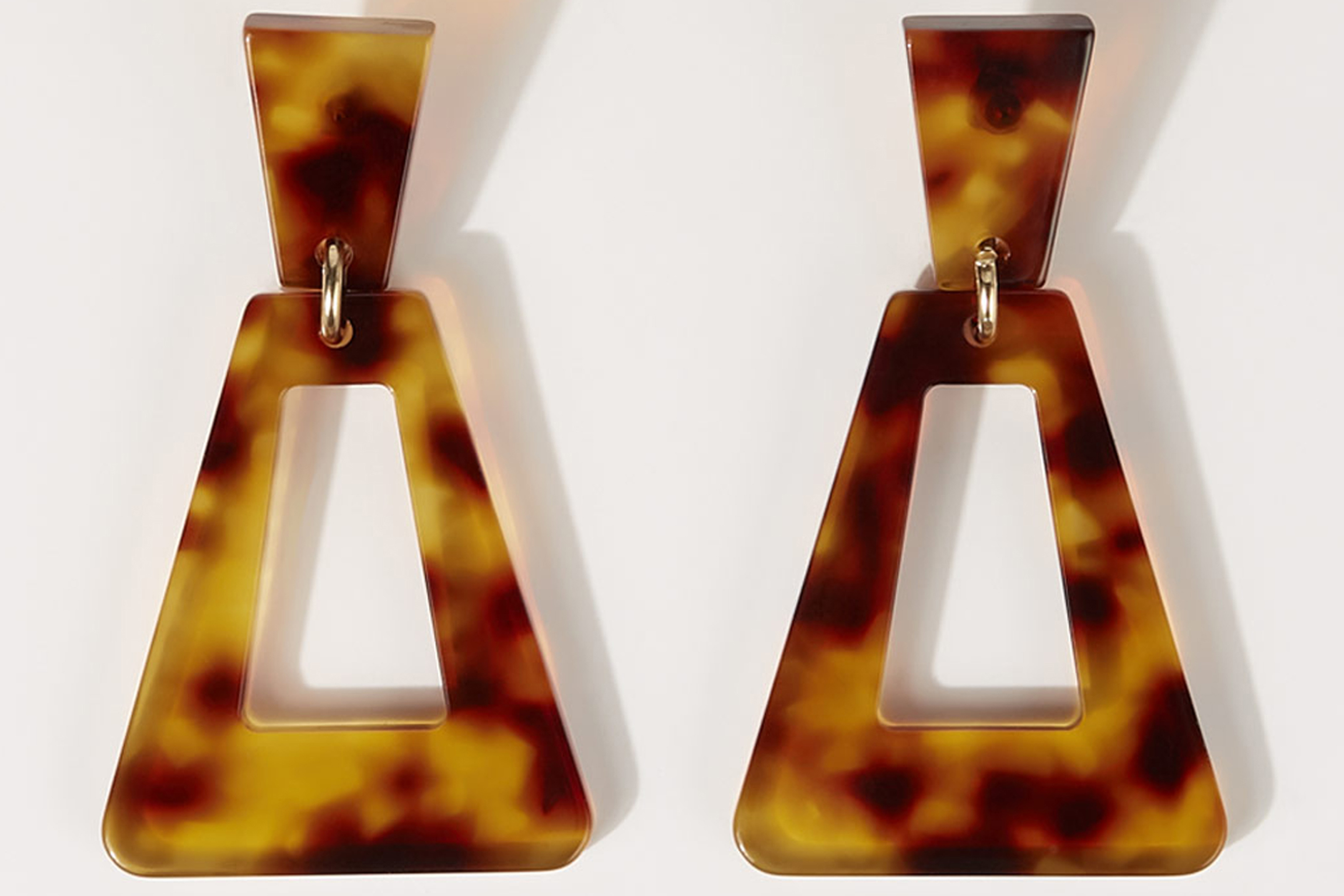 Jigsaw Statement Drop Resin Earrings